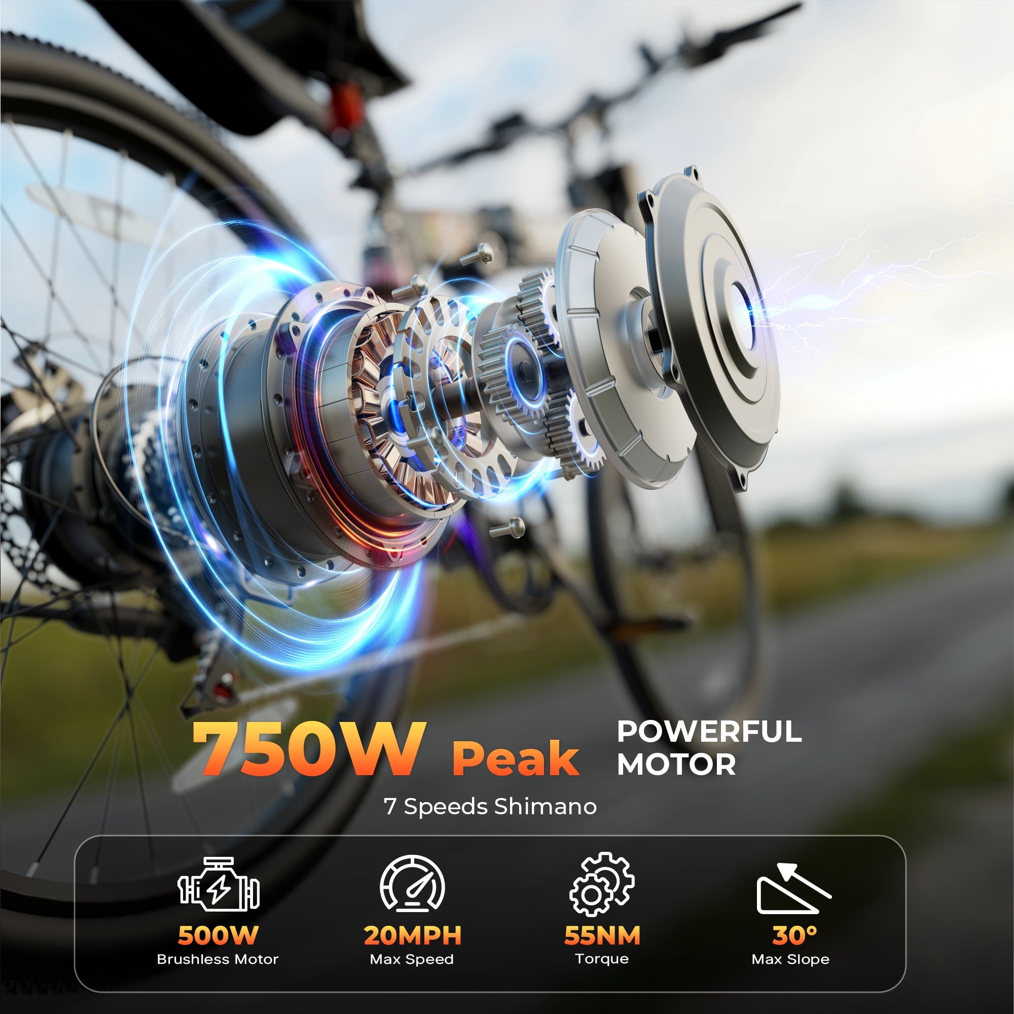 FLYRUN 26 Electric Bike for Adults,Folding Ebike with Peak 750W Motor,48V 374.4Wh Removable Battery,LCD Display,up to 20 mph,UL2849 Electric Bikes