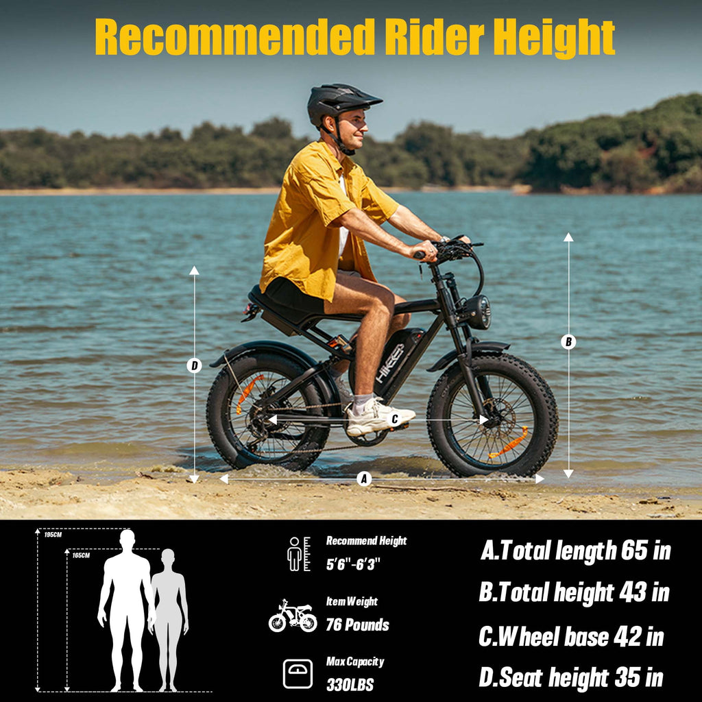 20 Fat Tire Electric Bike for Adults, 1500W Peak Adults Ebike, 48V 15Ah Battery Electric Mountain Bike UL2849 Electric Bikes