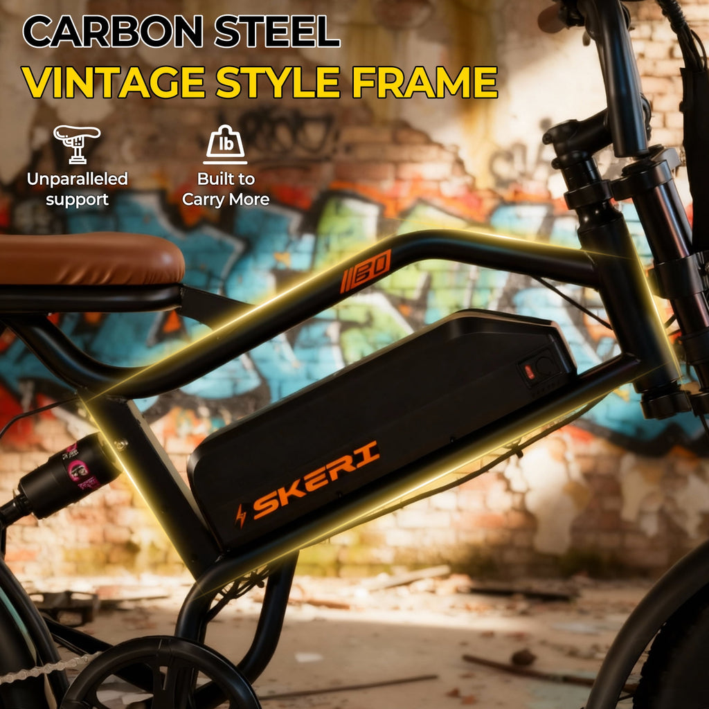 Skeri 750W (Peak 1000W) Electric Bike, 16” x 4” Fat Tire Dual Suspension E-Mountain Bikes, 48V 13Ah Battery UL2849 Electric Bikes