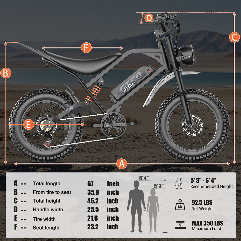 GWEIT Electric Bike for Adults, 2500W Peak Electric Mountain Bike, 20 Fat Tire Electric Bicycles, 48V 25Ah Battery, 35MPH Top Speed with Dual Suspension E Bikes, UL 2849Certified Electric Bikes