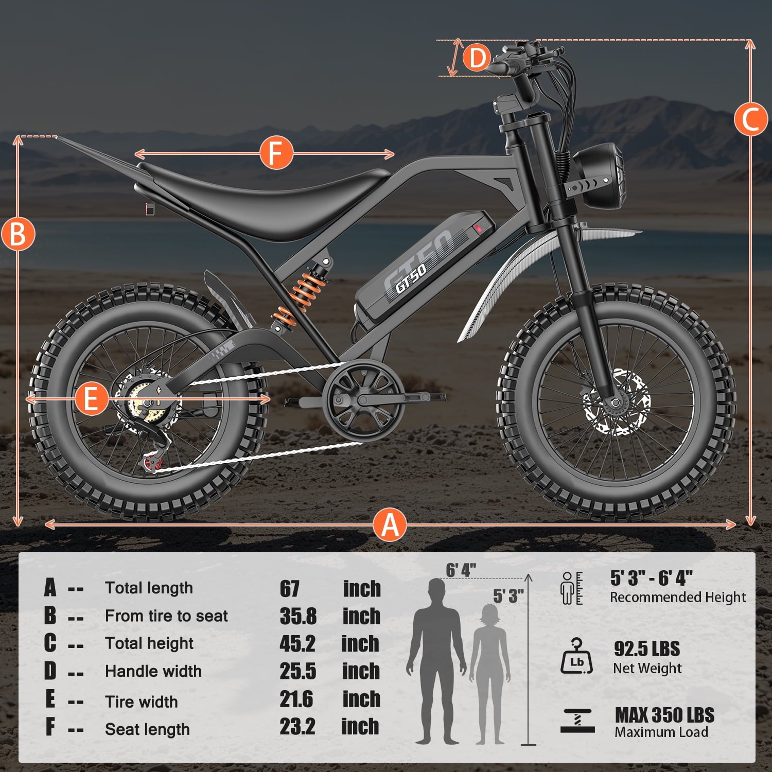 GWEIT Electric Bike for Adults, 2500W Peak Electric Mountain Bike, 20 Fat Tire Electric Bicycles, 48V 25Ah Battery, 35MPH Top Speed with Dual Suspension E Bikes, UL 2849Certified Electric Bikes