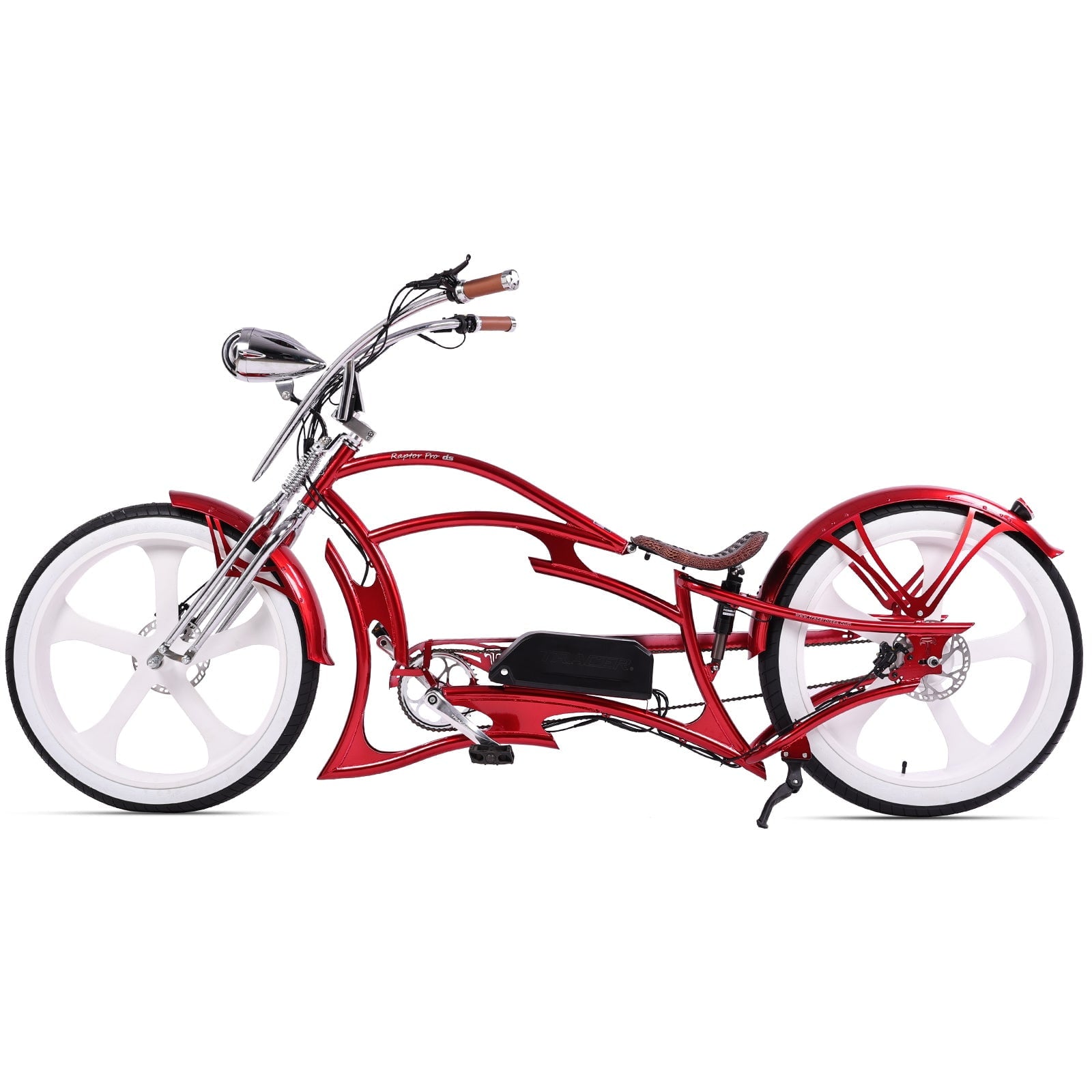 Tracer Raptor Pro DS 26 Electric Bike, 800W Rear Motor, 30mph, Up to 65 Miles, 5-level PAS, 48V/20Ah, for Men, Red Electric Bikes