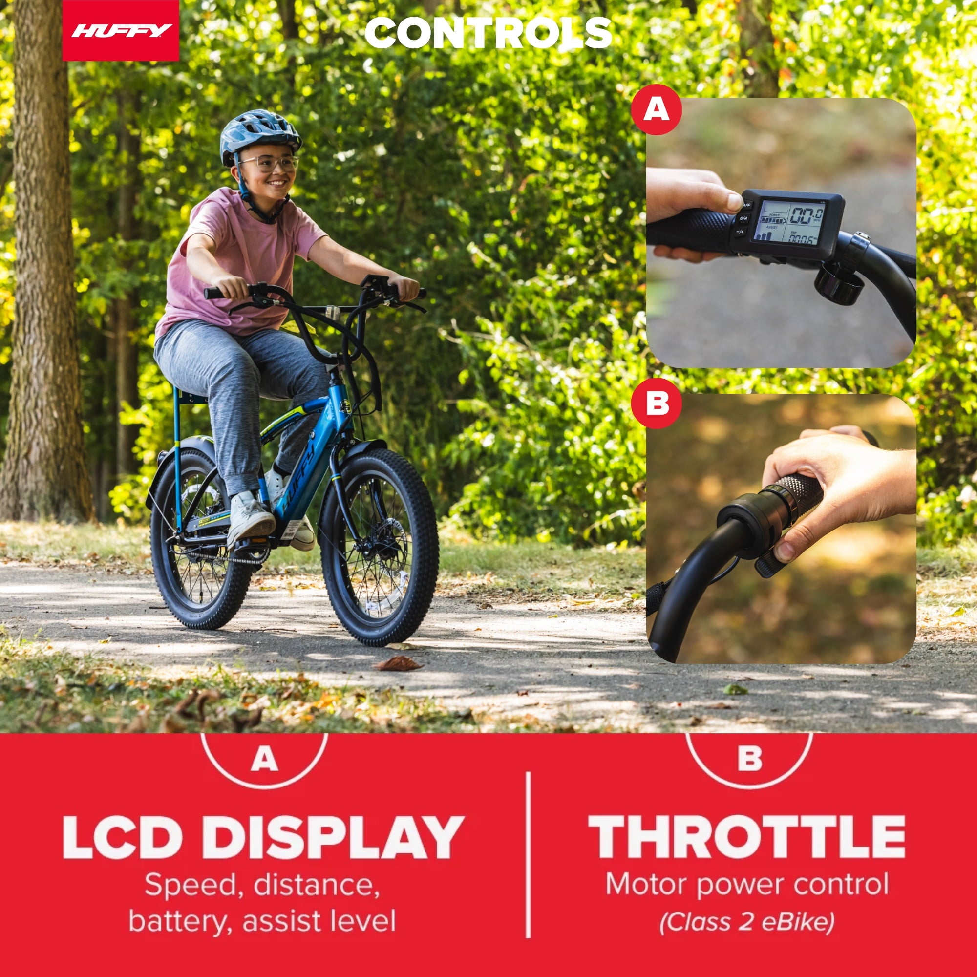 Huffy 20 eThunder Road Electric Bike, Fits Riders 3'7 - 4'7, Teal, Teen, Unisex Electric Bikes
