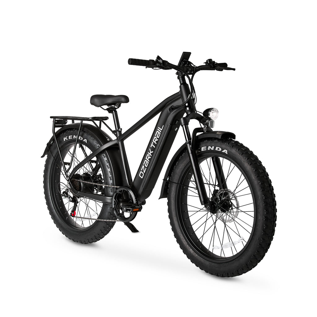 Ozark Trail 26 M.3 Ranger+ Electric Fat Tire Bike, 48V, Class 2, Black, Fits Riders 5'2 - 6'1, Adult, Unisex Electric Bikes