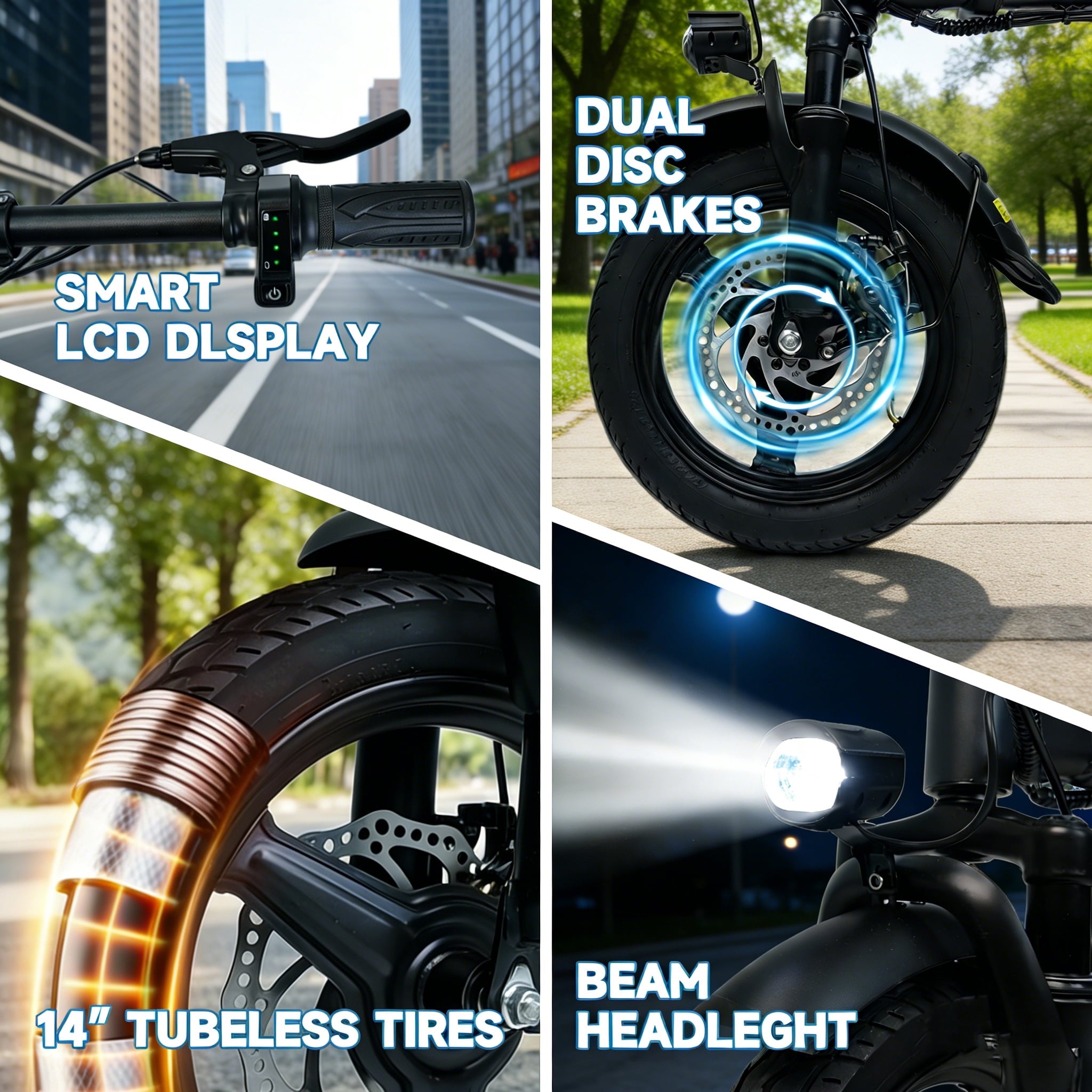 14 Folding Electric Bicycles with 500W Peak Motor,35 Miles 20MPH 432WH Integrated Battery ,Ebike for Adults with Basket,UL2849 Electric Bikes
