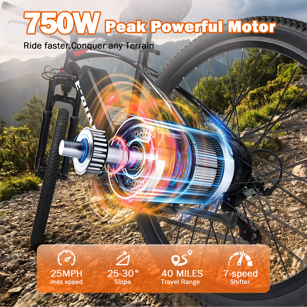 BroPath Electric Bike for Adults, Ebike, Electric Bicycle with 576WH Removable Battery,26 Folding Ebike, 25MPH,40+ Miles(MAX),800W High Motor,Multi-Shock Absorption,Commuting E Bikes,UL2849 Electric Bikes