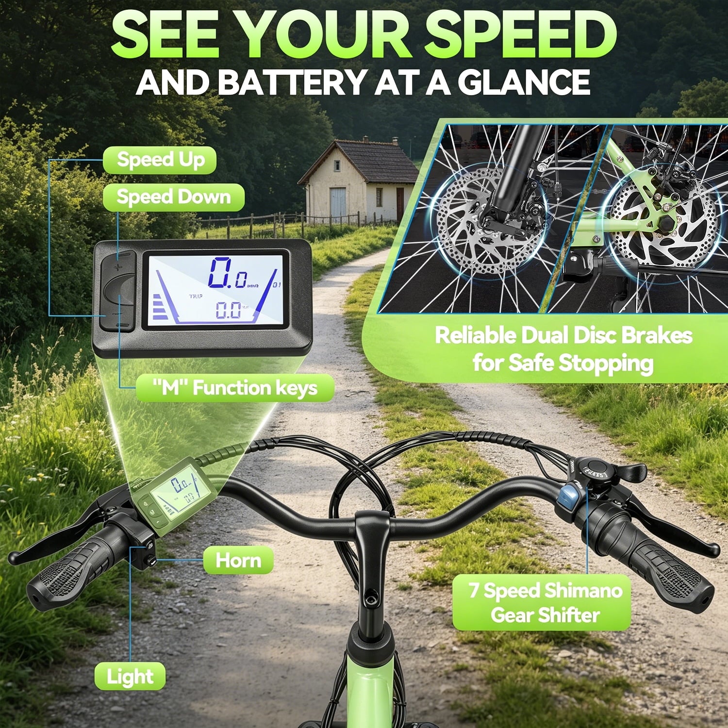 ZNH 24 Electric Bike for Adults 16+, 700W Motor Ebike with 48V 13Ah Battery, 20MPH Max Speed, UL2849 Certified, Recreational Use Only Electric Bikes