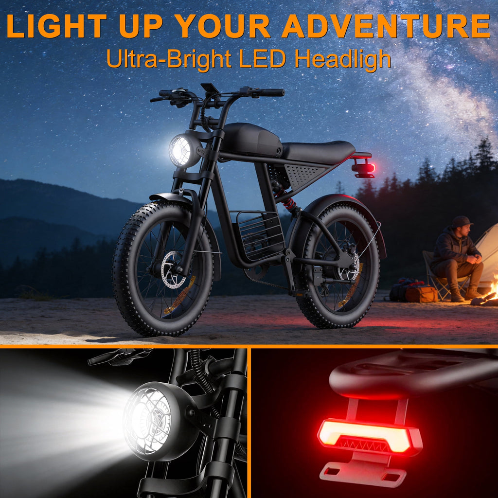 Electric Bike for Adults, 750W Peak 1500W Motor,Max 35MPH & 60Mile, 20x4 Fat Tire, E Mountain Bike, 48V/18.9AH Battery,UL2849,Fit for 18+ Electric Bikes