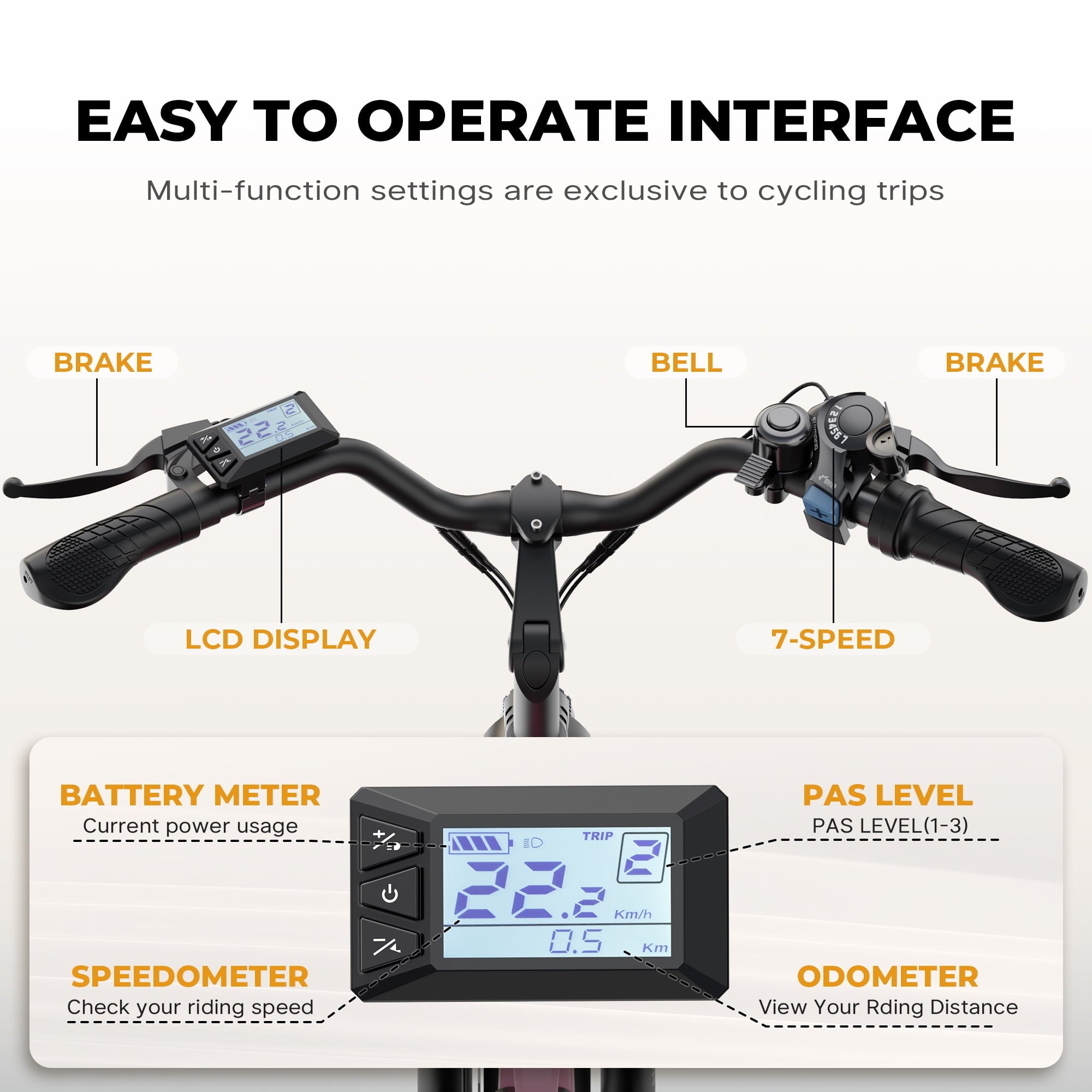 Electric Bike, 26 EBike with 750W Peak Motor, 48V 374.4Wh Removable Battery, 20+MPH, 7-Speed Gears, Includes Bike Pump, Phone Holder & Bike Lock - Electric Bicycle for Adults, UL2849 Electric Bikes