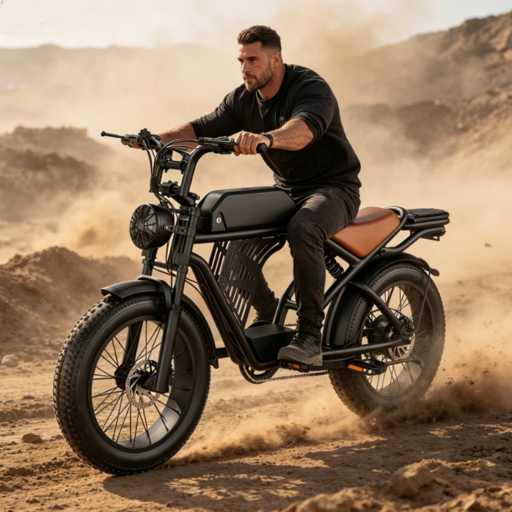 ASKGO Electric Bike for Adult, 2200W Peak Electric Dirt Bike, 100 Miles, 7 Speed Electric Motorcycle, 48V Removable Battery, 20 Fat Tire Off Road Ebike, Full Suspension Ebike for Snow/Beach/Mountain Electric Bikes