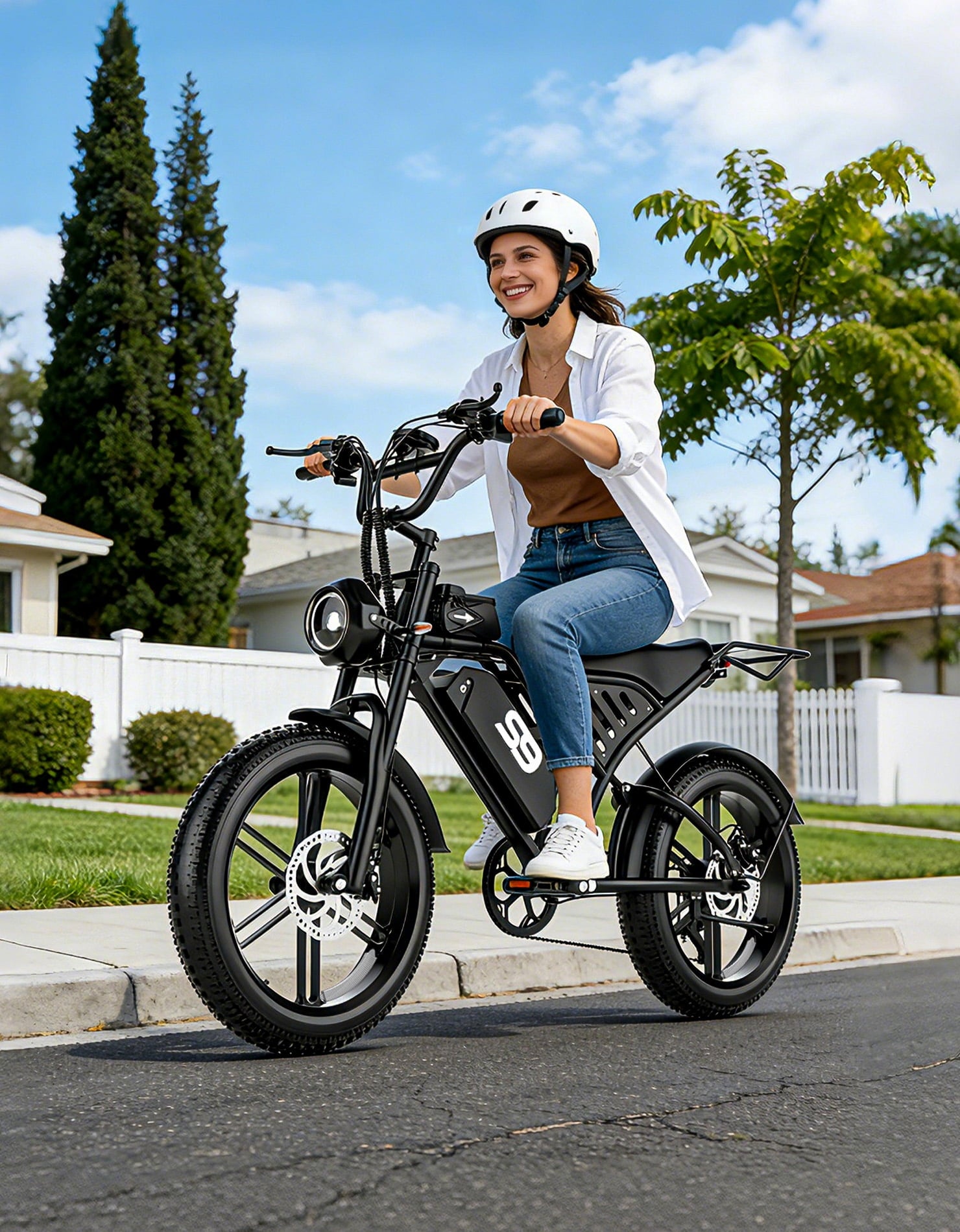 AZHAR Off-Road Electric Mountain Bike for Adults, 20*4 Fat Tire E-Bike, 48V 20Ah Removable Battery, 750W Rated (2500W Peak) Motor, 32MPH Max Speed , UL2849 Certified Electric Bikes