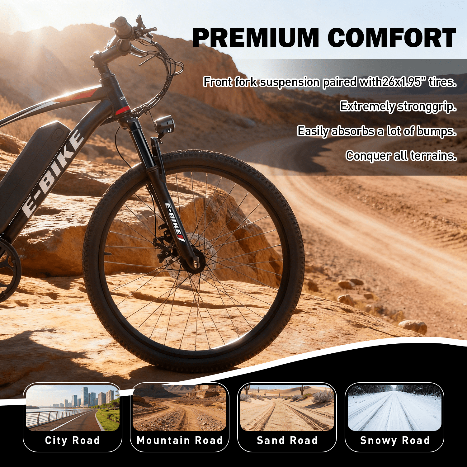 Electric Bike with 749W Brushless Motor, 20MPH, Commuting Electric Mountain Bicycle, Removable Battery, 7-Speed, 26 Tires, Full Suspension, Lightweight Ebike for Teens, 35 Mile Range, UL 2849 Electric Bikes