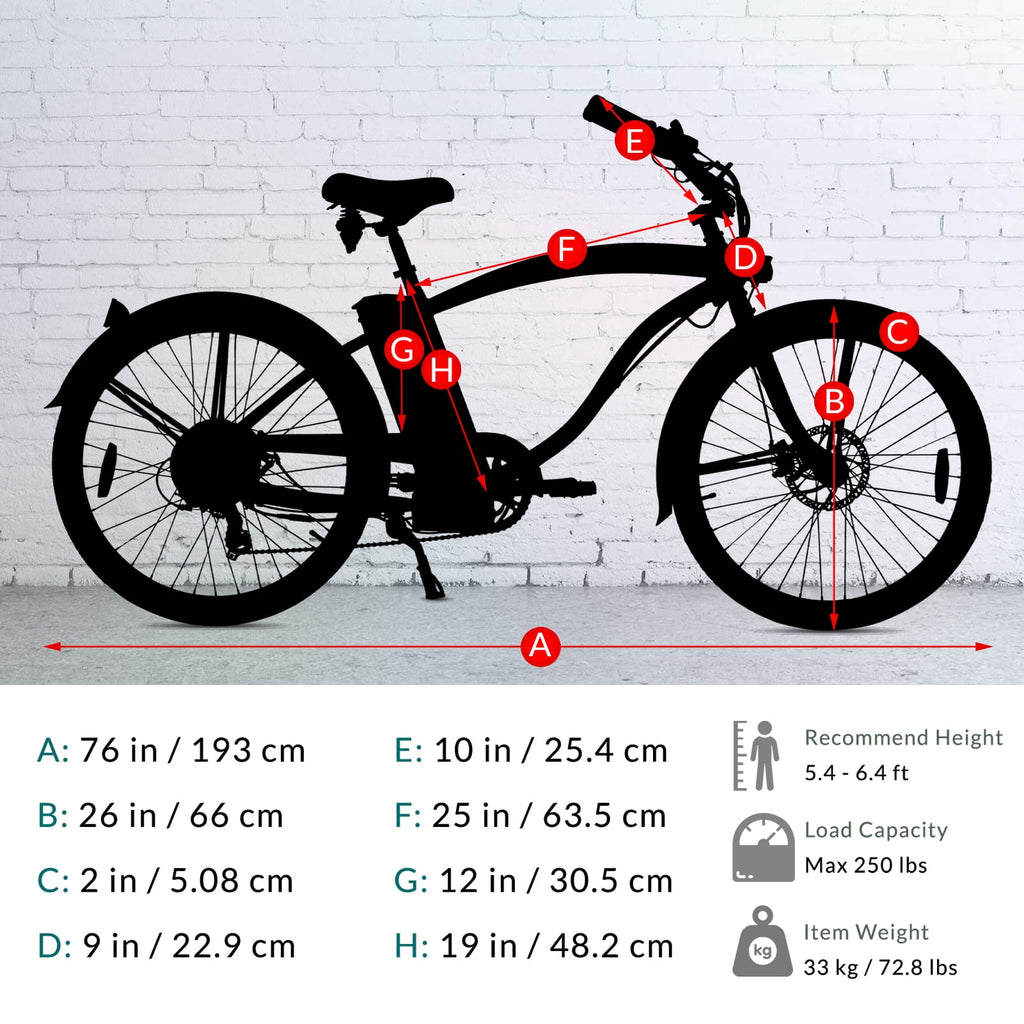 Tracer Omega 26 Electric Bike, 500W Rear Motor, 7-speed, 25mph,  48V/14Ah, 30 to 45 Miles, 5-level PAS, Disc Brake, for Men, Blue UL2849 Electric Bikes