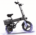 14 Foldable Commuter Electric Bike with Basket for Adults, 500W Peak Motor, 36V 12Ah Battery, 20 MPH, 35 Miles Range, Suitable for Commuting, Shopping, or Trip, UL 2849 Electric Bikes