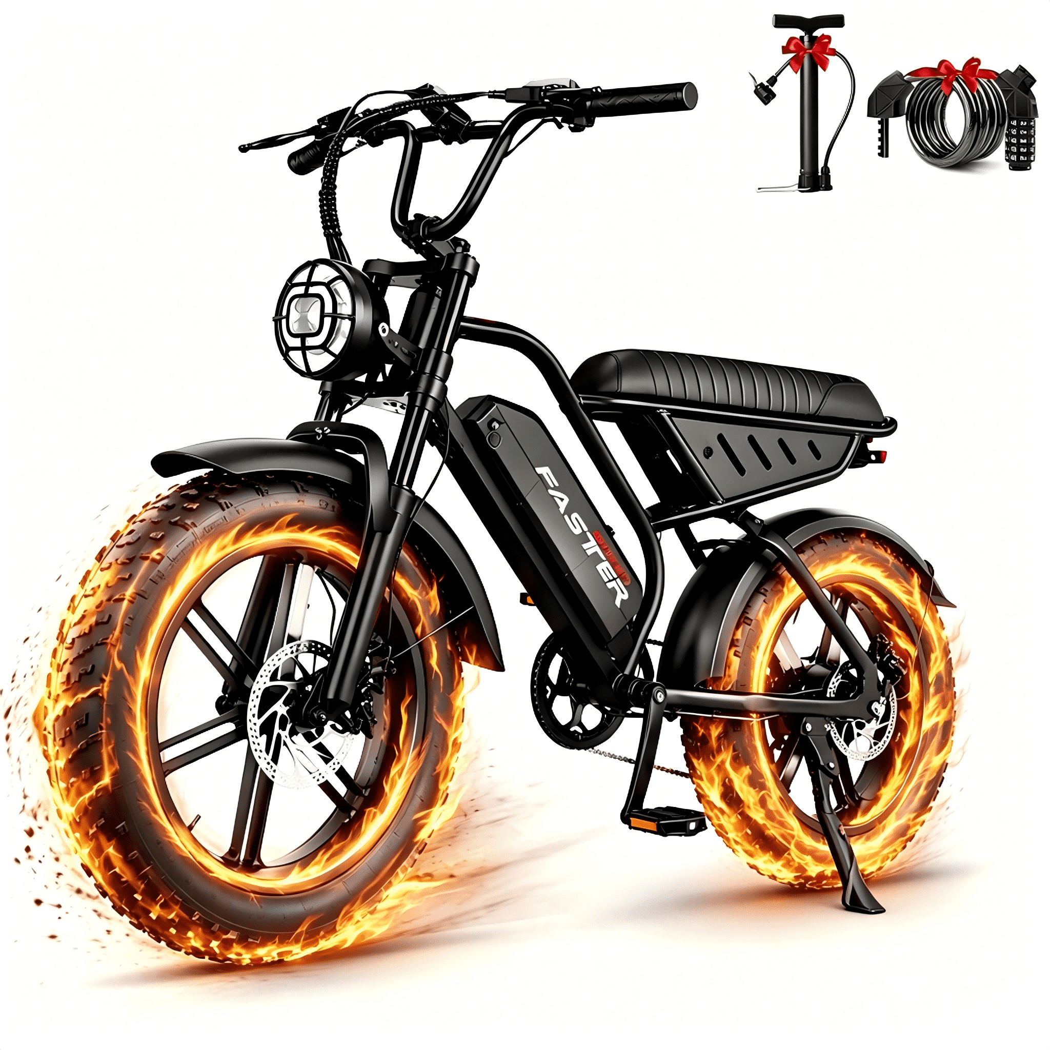 1500W Electric Bike for Adults, 48V 15.6AH Removable Battery, 28MPH Max Speed, Full Suspension & 20X4 Fat Tire E-bike, UL2849 Certified Mountain Bike with Long Seat Electric Bikes