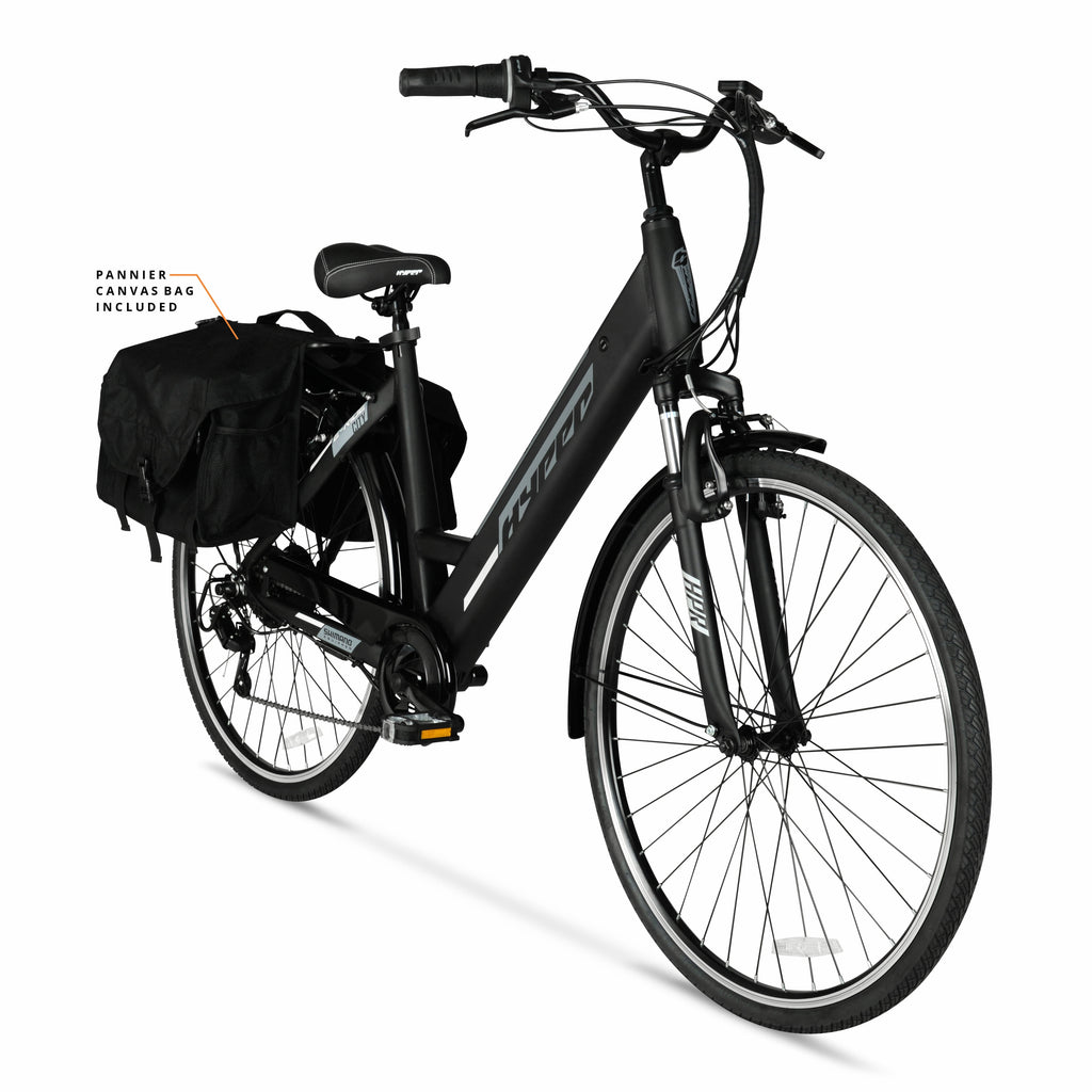 Hyper Bicycles 36V Class 2 700C Electric Commuter E-Bike, Adult Ages 13+, Pedal-Assist, 250W Motor, Black Electric Bikes