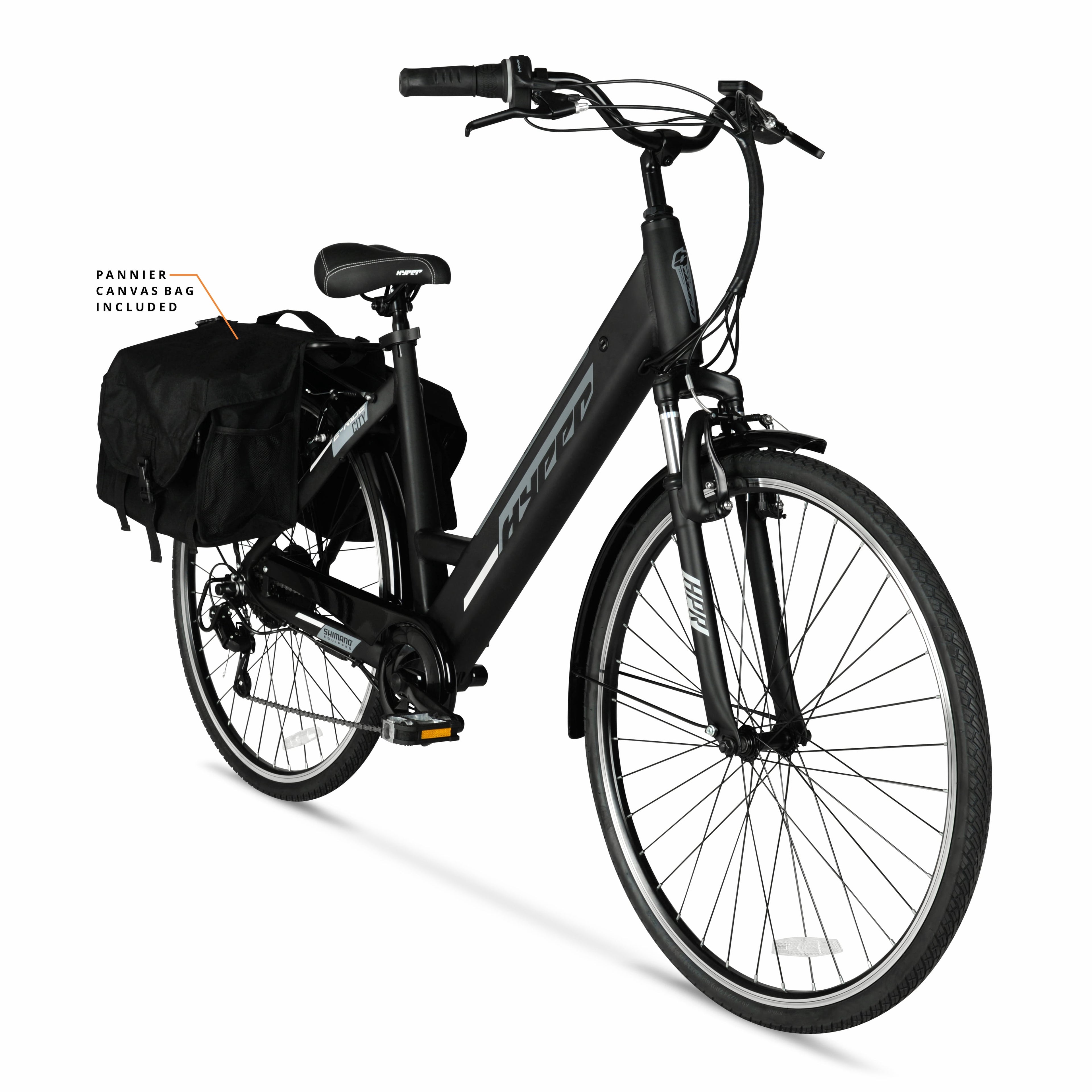 Hyper Bicycles 36V Class 2 700C Electric Commuter E-Bike, Adult Ages 13+, Pedal-Assist, 250W Motor, Black Electric Bikes