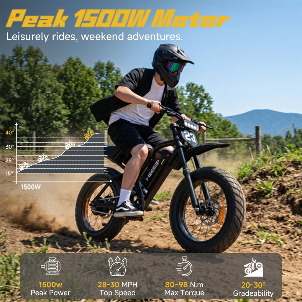 20 Fat Tire Electric Bike for Adults, 750W 1500W Peak Motor Dirt Bike, 48V 17.5Ah E-Bike, Full Suspension, Max 32MPH, UL 2849 Electric Bikes