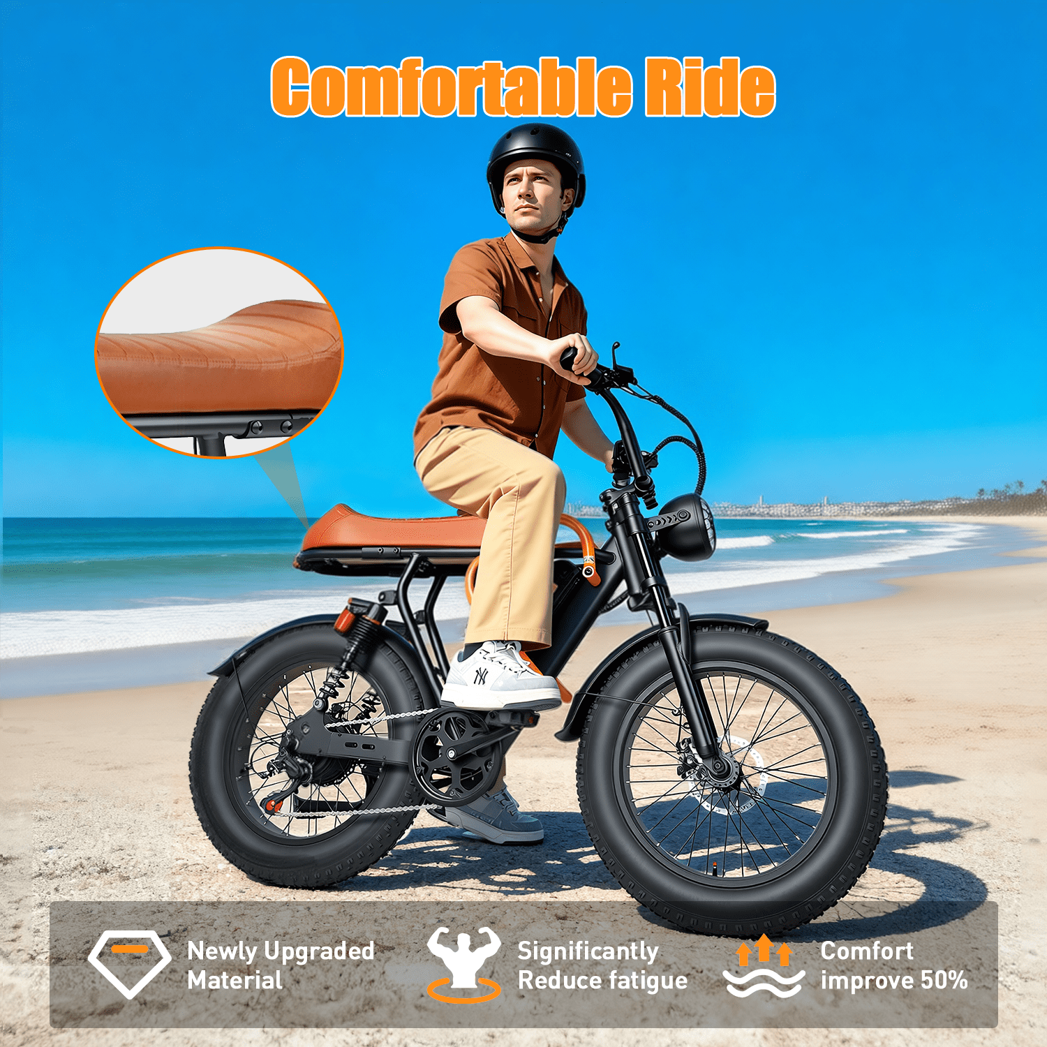 XKJ Electric Bike for Adults, 1500W Peak, 30MPH Electric Bike,50Mlies, 20 Fat Tire E-Mountain Bikes, 920Wh Removable Battery Ebike, Full Suspension shock, 7-Speed, UL 2849,Dirt ebike Electric Bikes