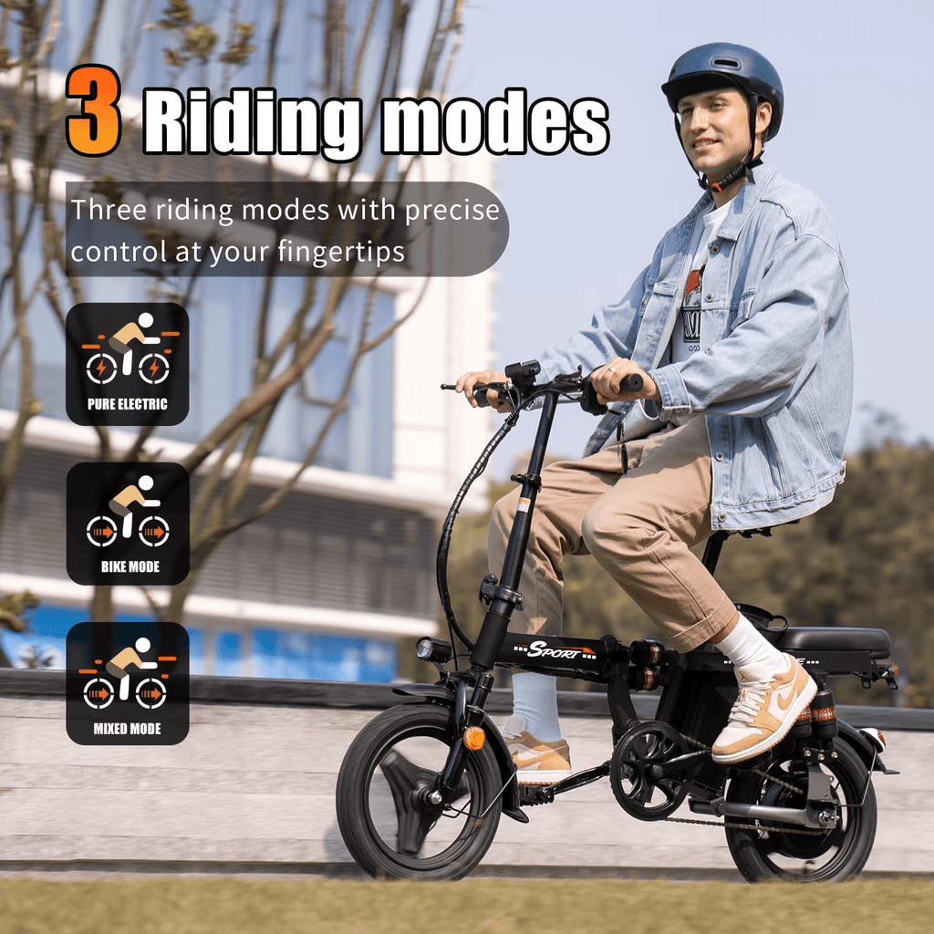 Pikabike Folding E-Mountain Bike for Adults, 14 Tires, 1200W Peak Motor, 30MPH, 48V 15Ah Battery, UL2849 Certified Lightweight off-road E-Bike Electric Bikes