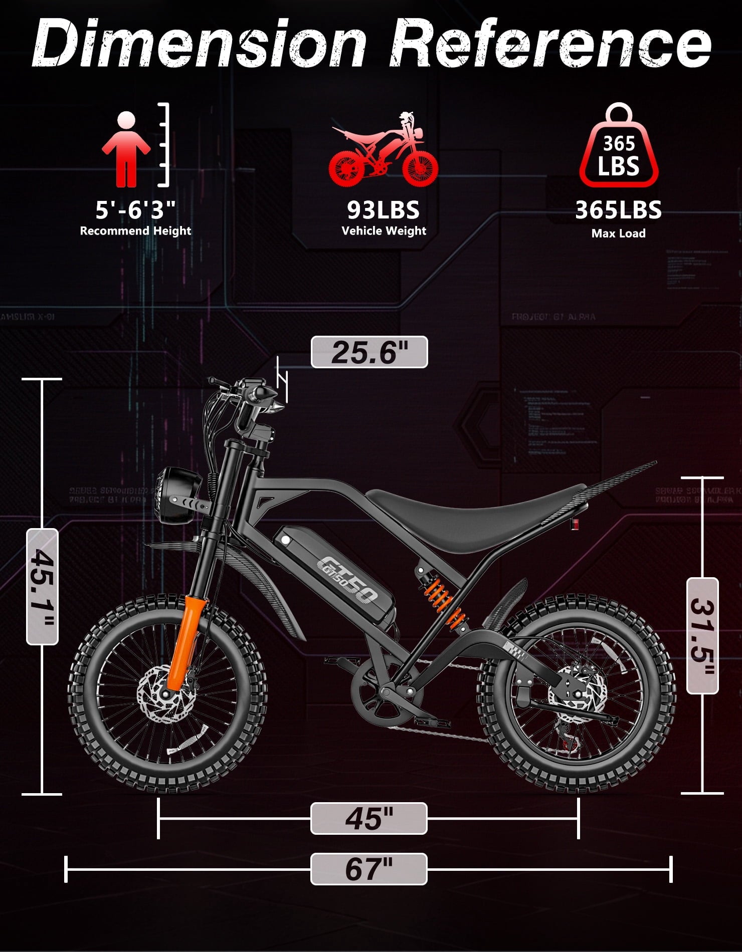 AZHAR GT50 Electric Bike for Adults, 3000W Motor, 20x3 Fat Tire Mountain Bike, 48V/23Ah Battery, UL2849 Electric Bikes