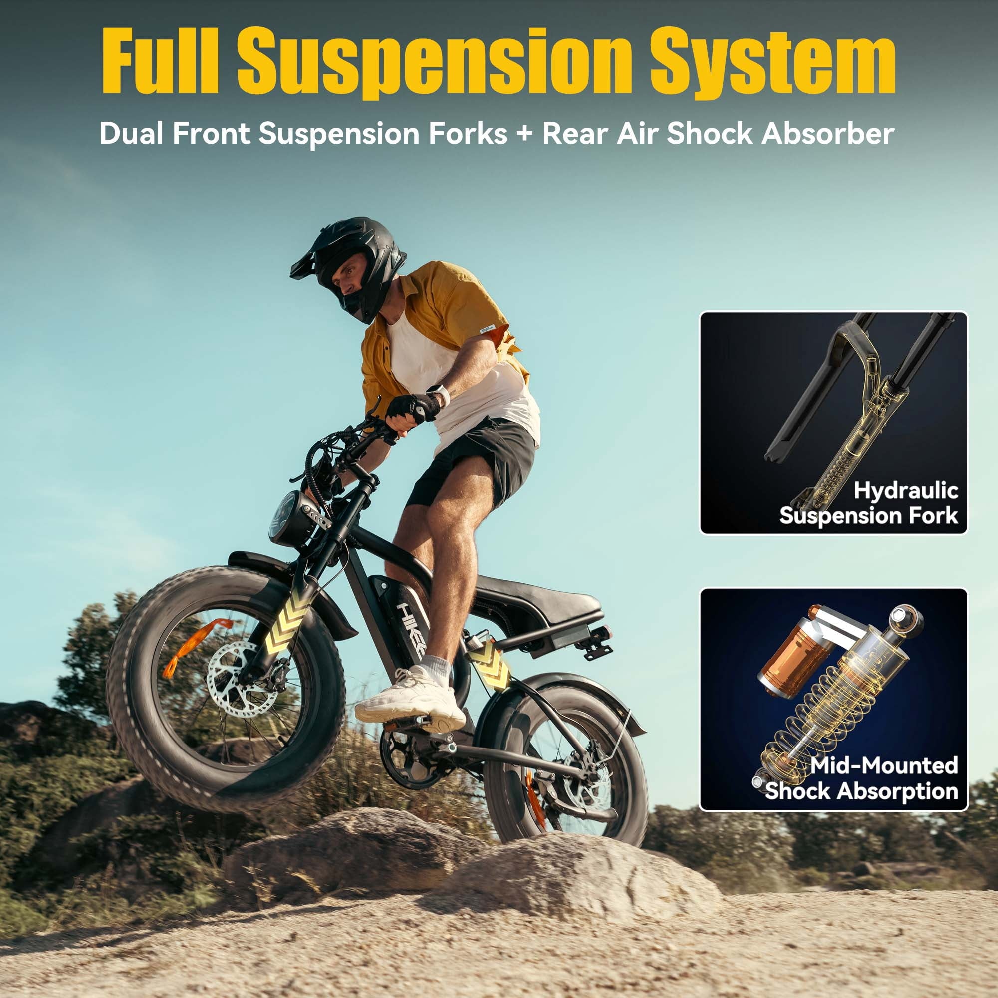 20 Fat Tire Electric Bike for Adults, 1500W Peak Adults Ebike, 48V 15Ah Battery Electric Mountain Bike UL2849 Electric Bikes