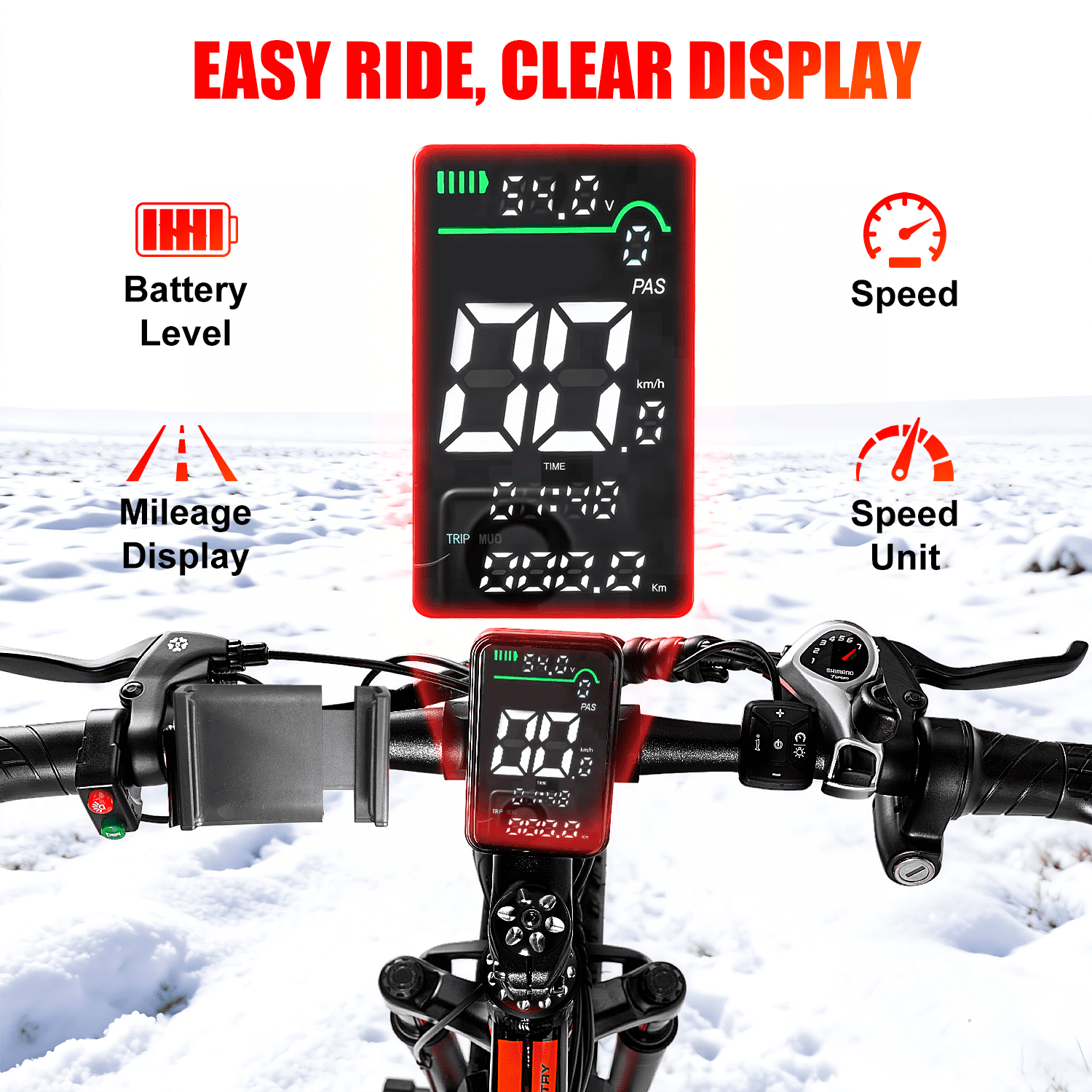 EOEOTWO 26'' Fat Tire Electric Mountain Bike for Adults, 1500W 48V 15Ah Battery, 60Miles Long Range, 34MPH High-Speed  Cruiser Ebike, All-Terrain Bicycle with Front Suspension & LED Display UL2849 Electric Bikes