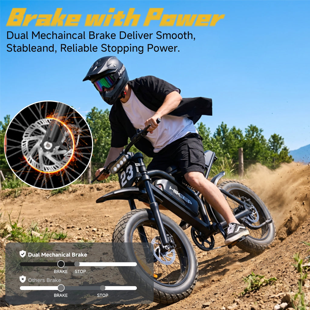 20 Fat Tire Electric Bike for Adults, 750W 1500W Peak Motor Dirt Bike, 48V 17.5Ah E-Bike, Full Suspension, Max 32MPH, UL 2849 Electric Bikes