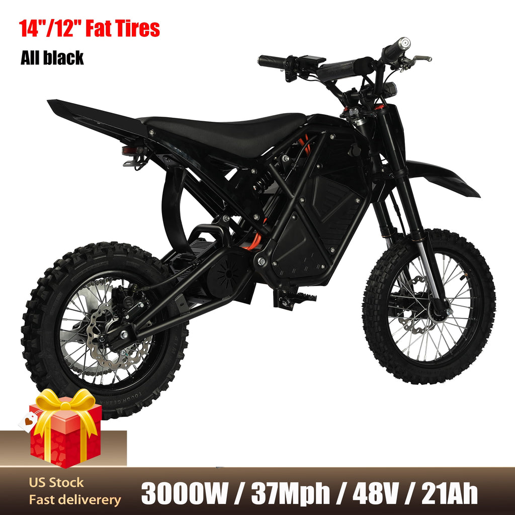 3000W(Peak) Off-Road E Mountain Bike for Teens & Adults– 37MPH, 48V 23AH Battery, 14/12 all terrain Fat Tires, Hydraulic Brakes UL2849 Electric Bikes