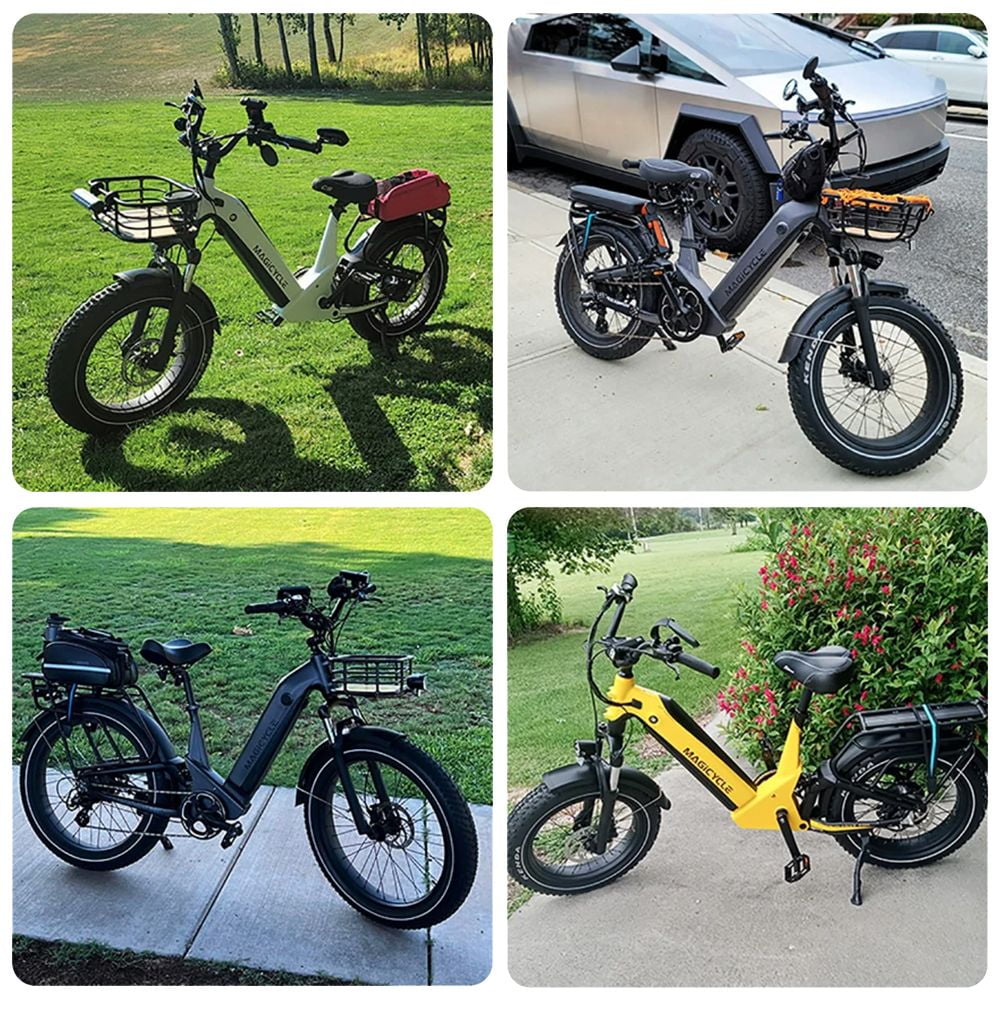 Magicycle 20'' Fat Tires Electric Bike for Adults, 1000W Brushless Motor Ebike with 52V 20Ah Removable Battery, 120 Miles, 32mph Max Speed, 8 Speed Commuter City Cruiser Electric Bicycle Electric Bikes