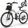 Gocio 26 Folding Electric Bike for Adults, 750W Peak Motor E-Mountain Bike, 19.8MPH, 48V 7.8AH Battery Ebike , 21-Speed Electric Bicycle, UL2849 Electric Bikes