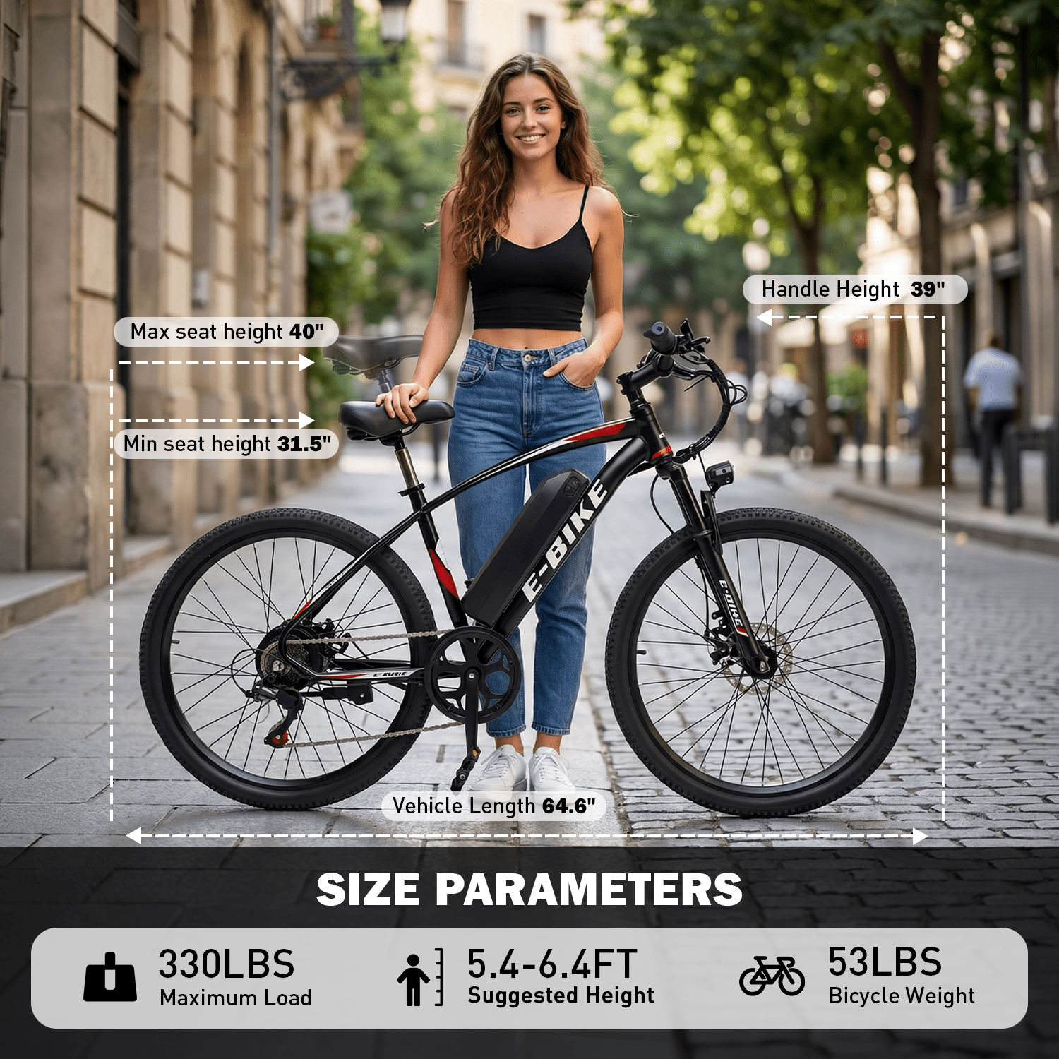Adults 20MPH Electric Mountain Bicycles,500W Peak 749W Motor, 40 Miles Range,26 Commuting E bike with 432Wh Removable Battery,7 Speeds,UL2849 Certified Electric Bikes