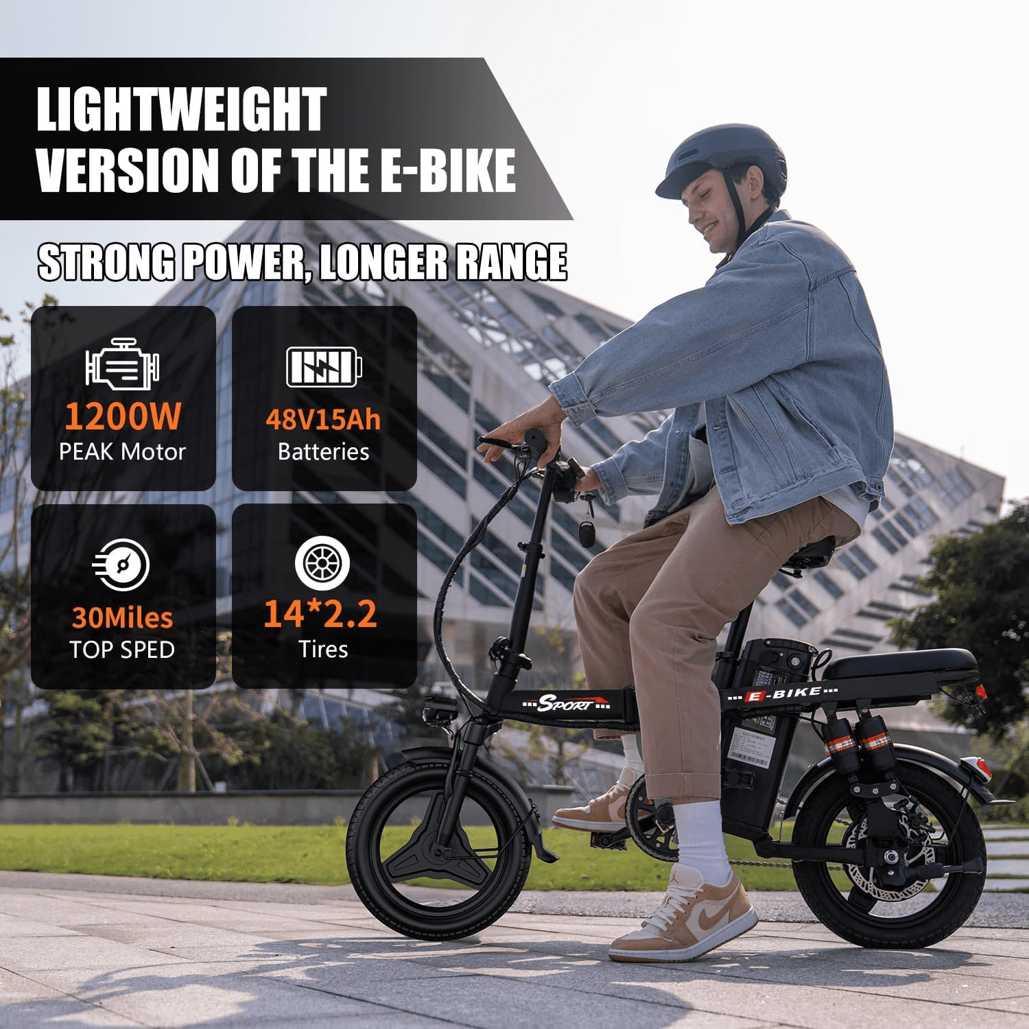 Pikabike Folding E-Mountain Bike for Adults, 14 Tires, 1200W Peak Motor, 30MPH, 48V 15Ah Battery, UL2849 Certified Lightweight off-road E-Bike Electric Bikes