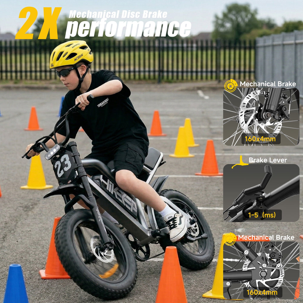 HiKeep Electric Bike for Teenagers, 750W 1500W Peak Dirt Bike, 48V 15Ah Battery Ebike, 25MPH E-Mountain Bike, 16x3.0 Fat Tire, UL2849 Electric Bikes