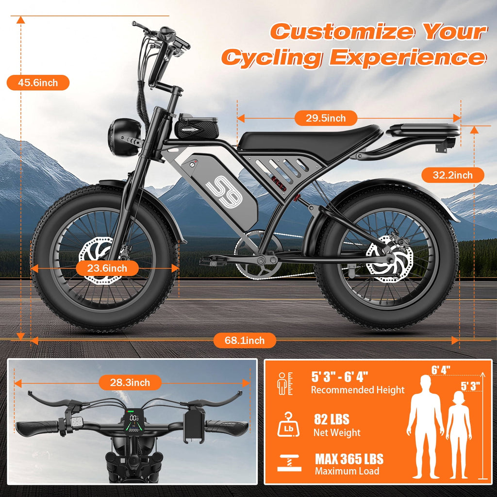 ASKGO 48V 20Ah Electric Bike for Adults, 2200W Peak 750W Fat Tire Off-Road Ebike, 30MPH & 75 Miles, Cargo Ebike,NFC Unlock Electric Dirt Bike,UL2849 Electric Bikes