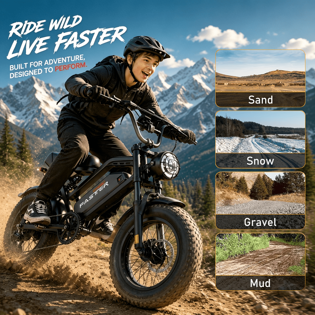 1000W Electric Bike for Teens&adults, UL2849 Certified Fat Tire E-Bike, 25MPH 48V 15.6Ah Mountain Bike , Cool off-Road Electric Bike Gift for Teenage Riders Electric Bikes
