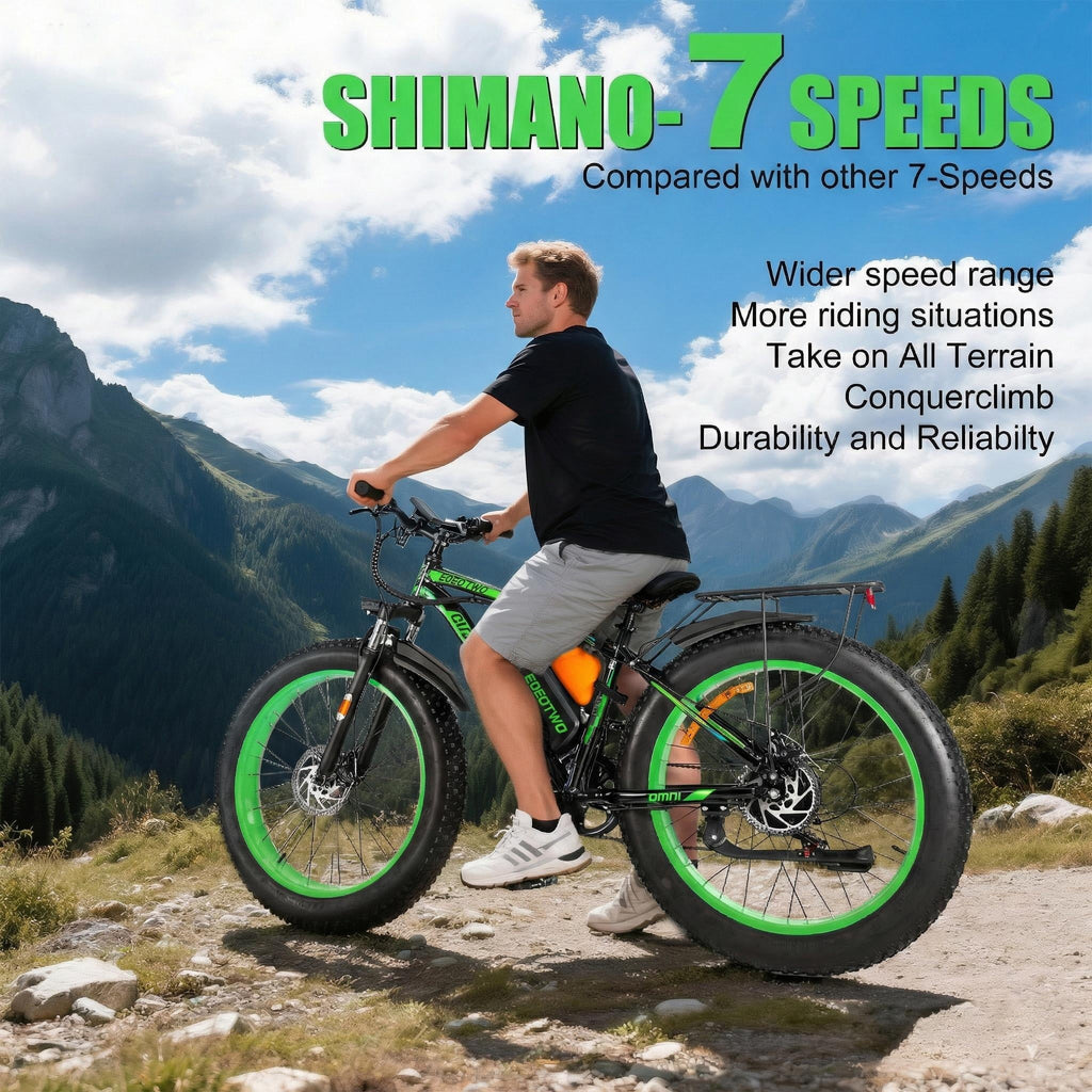 EOEOTWO 26 Fat Tire Electric Bike for Adults, 1500W Peak Motor, 48V 20Ah Battery Mountain Bike, 30 MPH Top Speed, Front Suspension & Dual Disc Brakes, 330 lbs Max Load All-Terrain E-Bike UL 2849 Electric Bikes