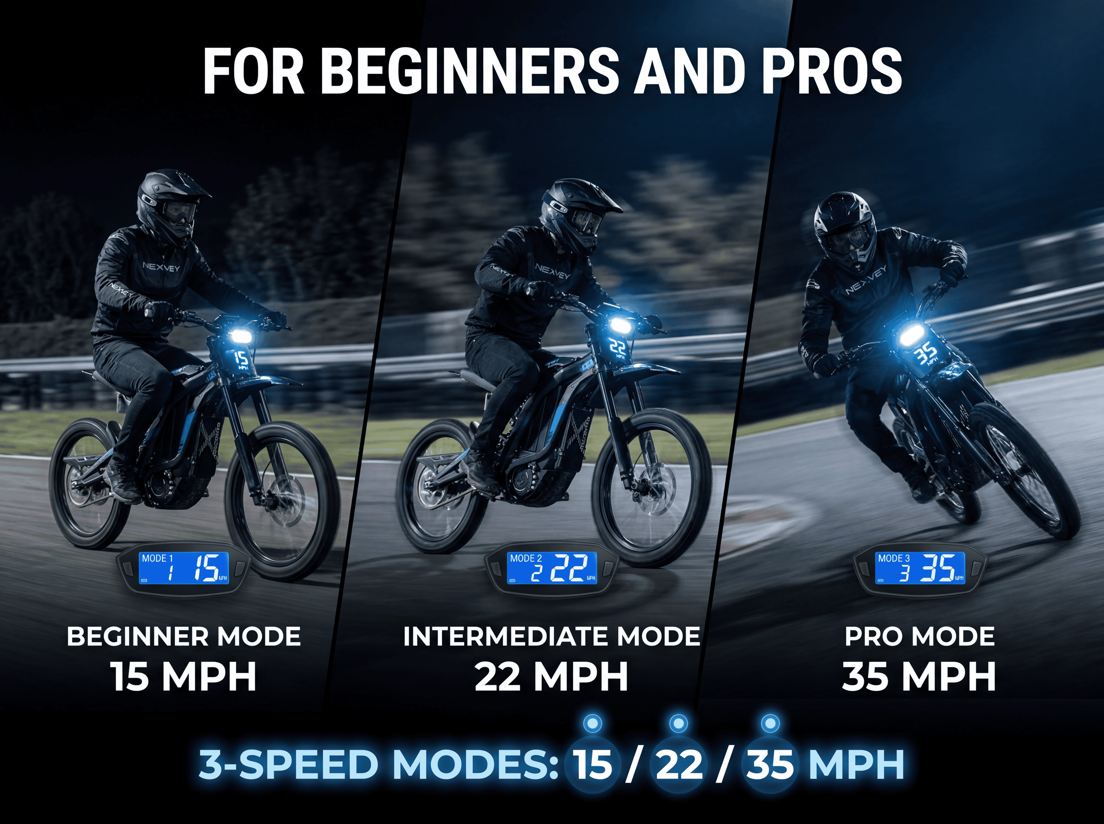 NEXVEY FLASH Electric Dirt Bike with Helmet(Size M) for Teens & Adults 13+, 4000W Peak Electric Motorcycle, 48V 22.5Ah UL2272 Battery, 35MPH Max Speed, Dual Suspension Off Road Ebike Electric Bikes