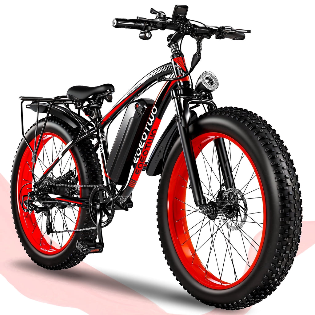 EOEOTWO 26'' Fat Tire Electric Mountain Bike for Adults, 1500W 48V 15Ah Battery, 60Miles Long Range, 34MPH High-Speed  Cruiser Ebike, All-Terrain Bicycle with Front Suspension & LED Display UL2849 Electric Bikes