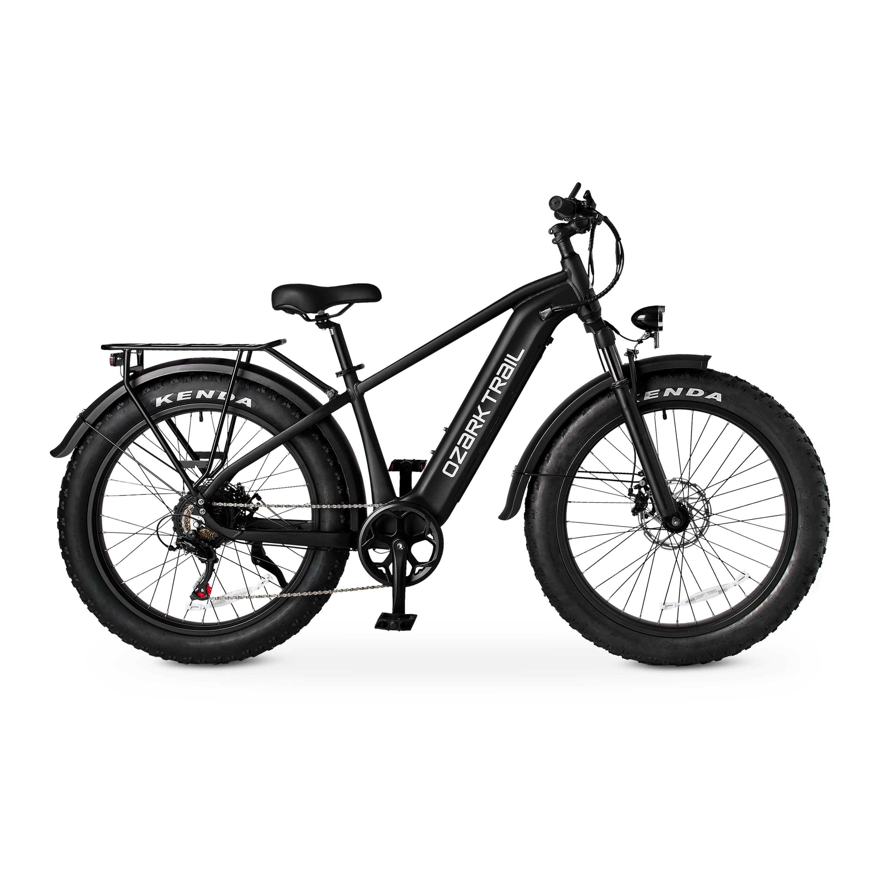 Ozark Trail 26 M.3 Ranger+ Electric Fat Tire Bike, 48V, Class 2, Black, Fits Riders 5'2 - 6'1, Adult, Unisex Electric Bikes