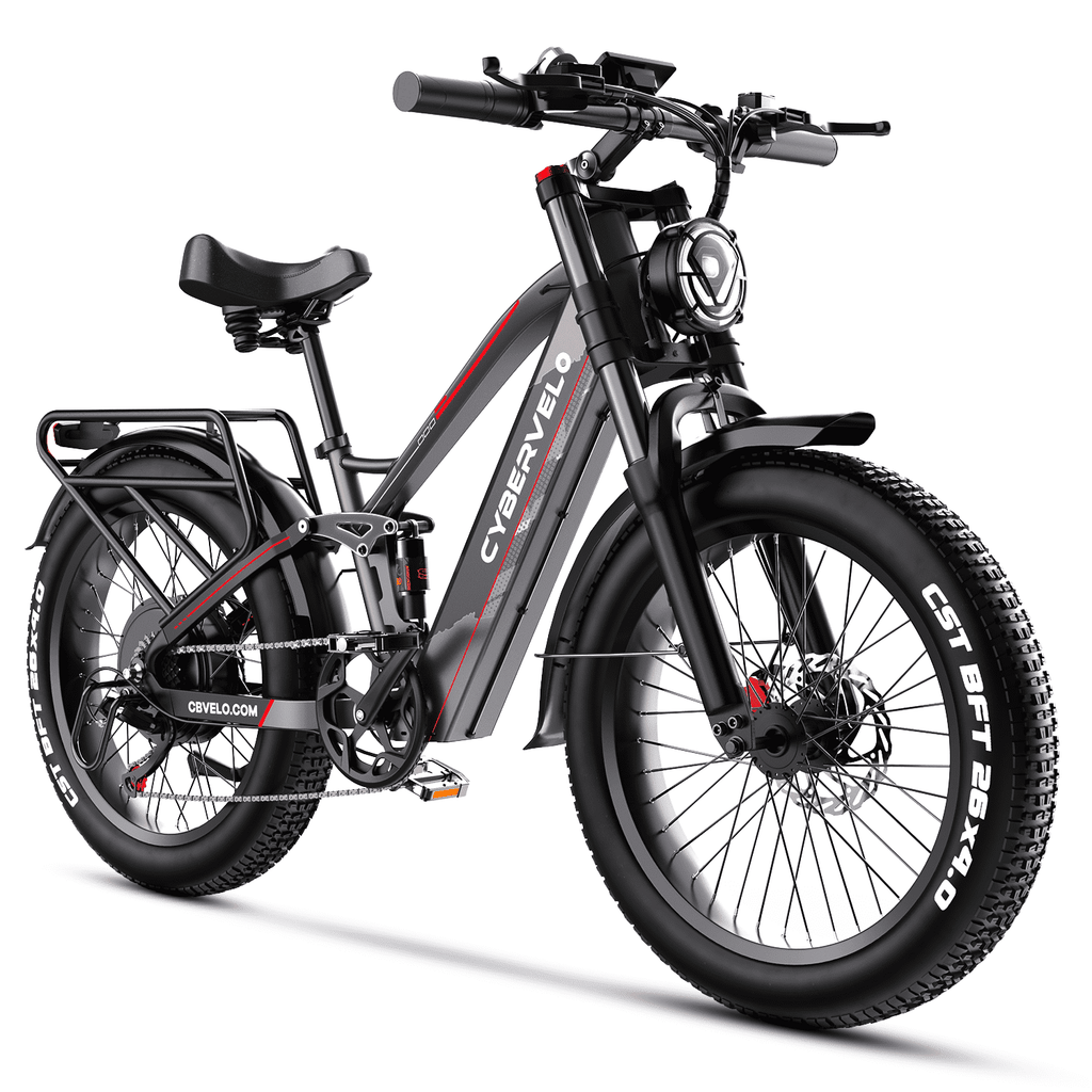 26x 4 Electric Bike,2000W Peak Motor,60V 50AH Removable Battery,Full Suspension Fat Tire E-Bike,Rear Rack, UL 2849 Electric Bikes