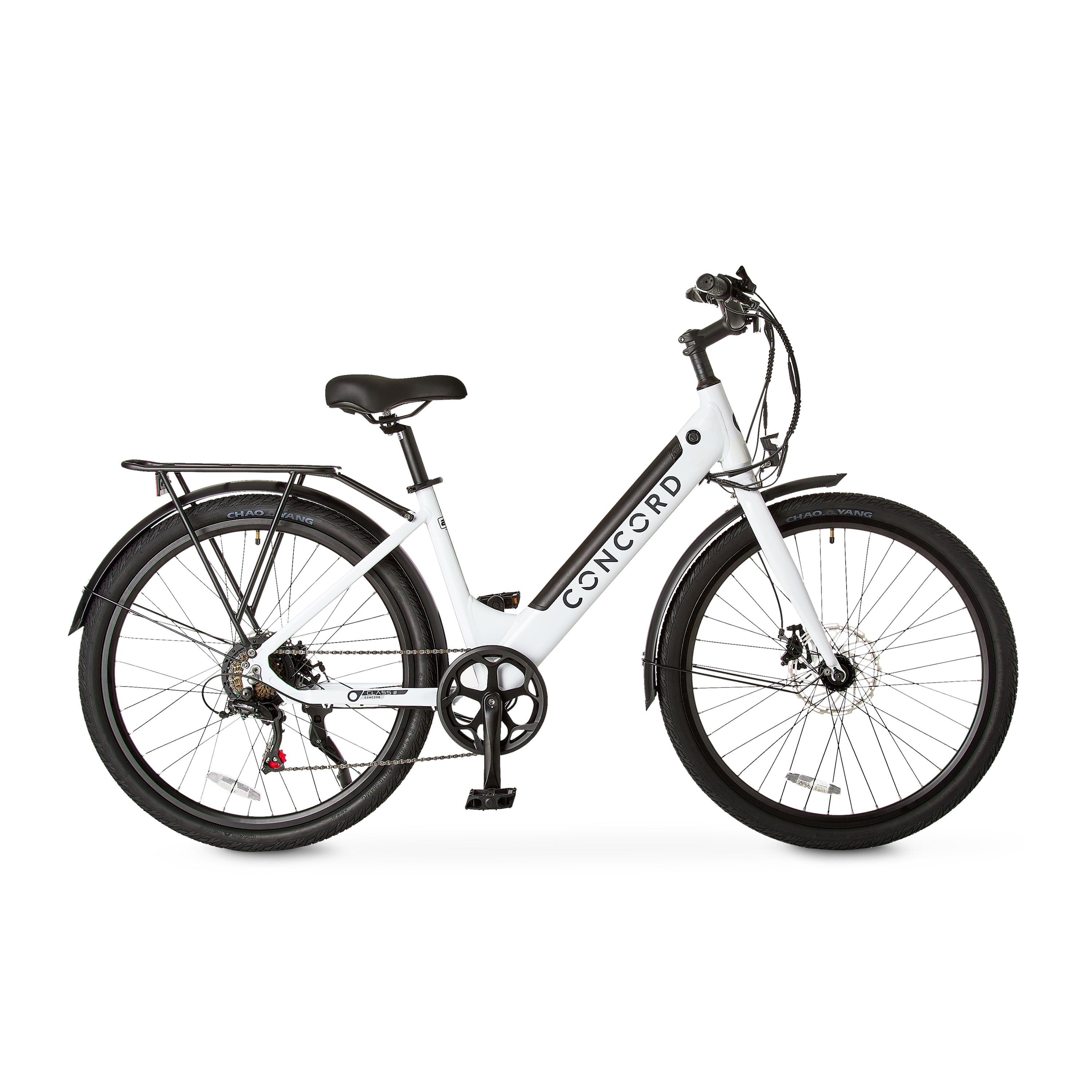 Concord 27.5 Step-Thru Electric Bike, 36V, Class 2, Aluminum, 49 Pounds, White, Unisex, Fits Riders 5'1 - 6'1 Electric Bikes