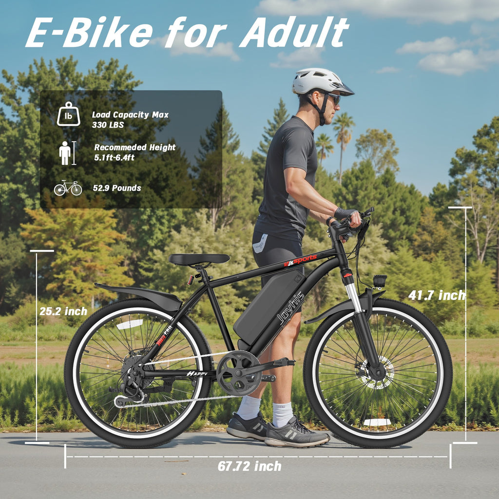 Electric Bike for Adults, 350W Motor 26'' Wheel Up to 50 Miles 19MPH E-Bike with 48V 9Ah Removable Battery UL2849 Electric Bikes