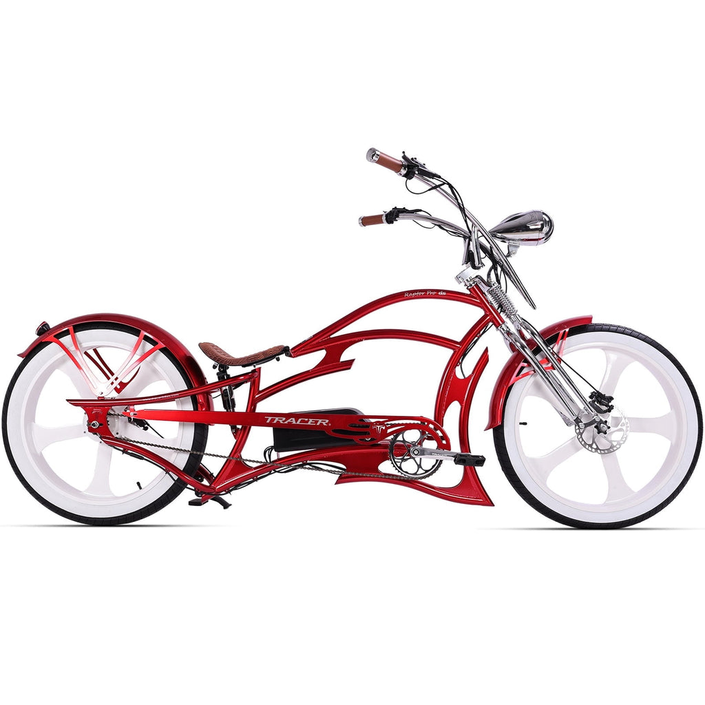 Tracer Raptor Pro DS 26 Electric Bike, 800W Rear Motor, 30mph, Up to 65 Miles, 5-level PAS, 48V/20Ah, for Men, Red Electric Bikes