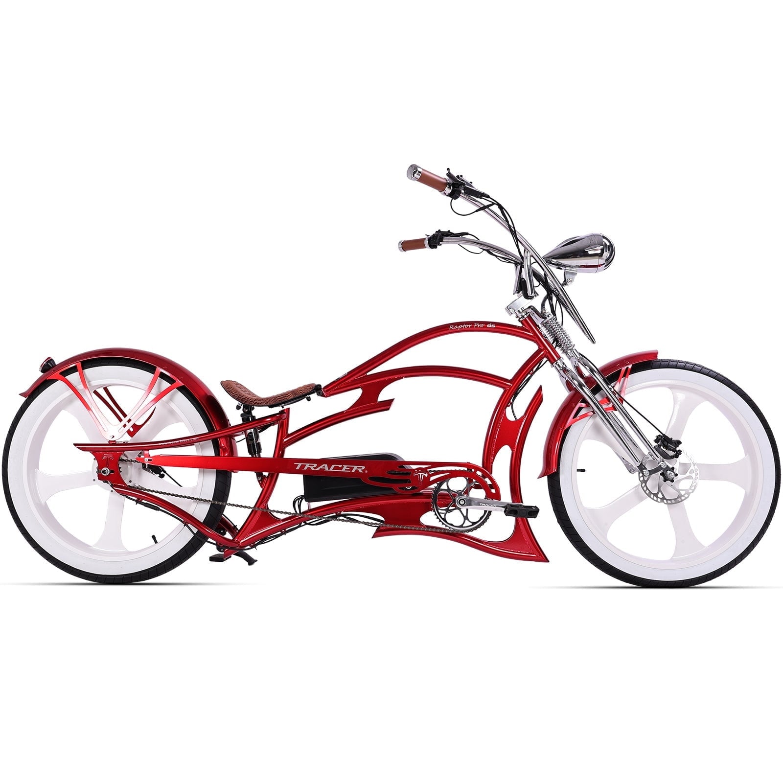Tracer Raptor Pro DS 26 Electric Bike, 800W Rear Motor, 30mph, Up to 65 Miles, 5-level PAS, 48V/20Ah, for Men, Red Electric Bikes