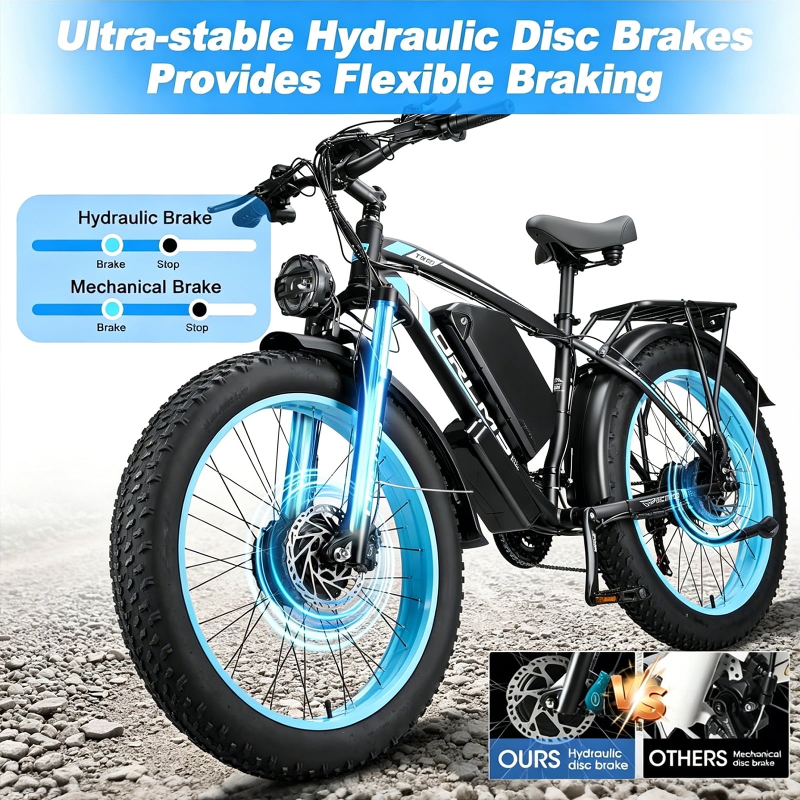 5000W (Peak) Electric-Bike, 60V 25AH Battery Electric Bike for Adults, Dual-Motor-Ebike 45MPH Ebike, 26*4.0 Fat Tire Ebike, AWD 21-Speed E-Mountain Bicycle for Off-Road Snow Sand UL 2849 Electric Bikes
