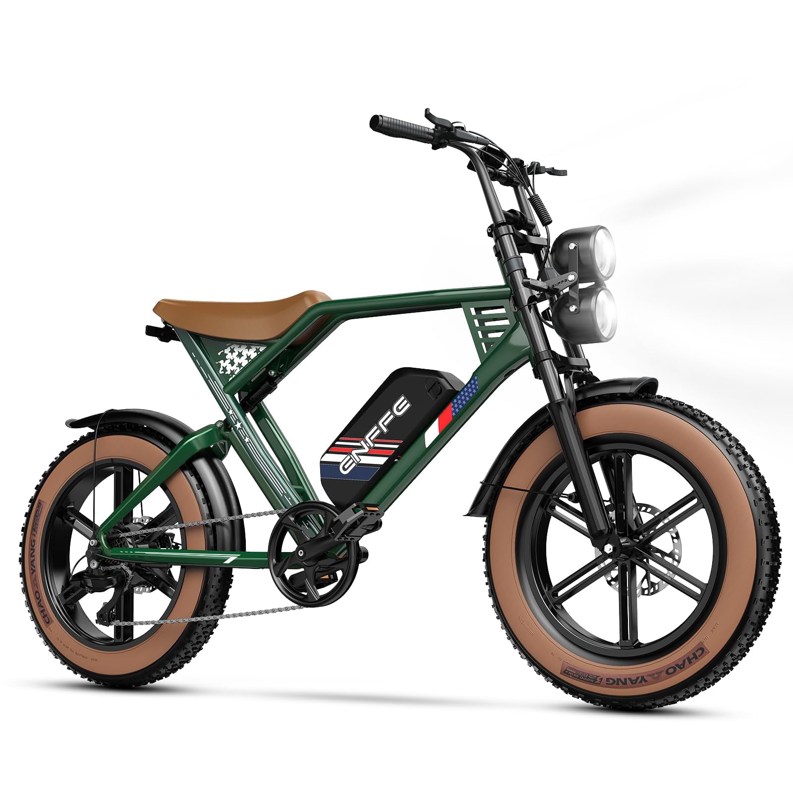 2S Max Electric Bike for Adults, 1500W Peak Motor 32MPH Off-Road E Bike, 48V 22.5Ah Battery, 100-Mile Range, 20 x 4.0 Fat Tires, Shimano 7-Speed, Green Electric Bikes
