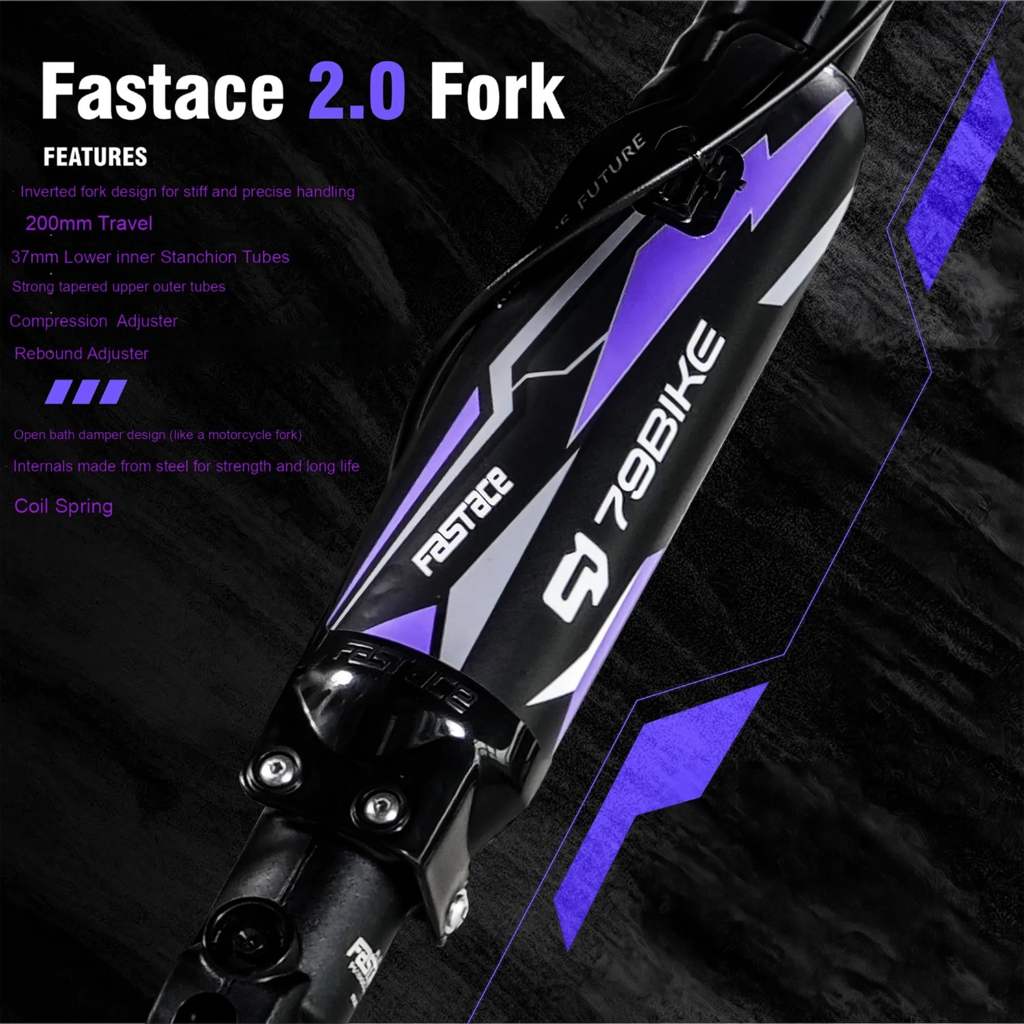 79Bike Falcon Pro 72V/35Ah Electric Bike for Adults, 10000W Motor, 56MPH, 75 Mile Range - Street & City Commute EBike, UL2849, Black Electric Bikes