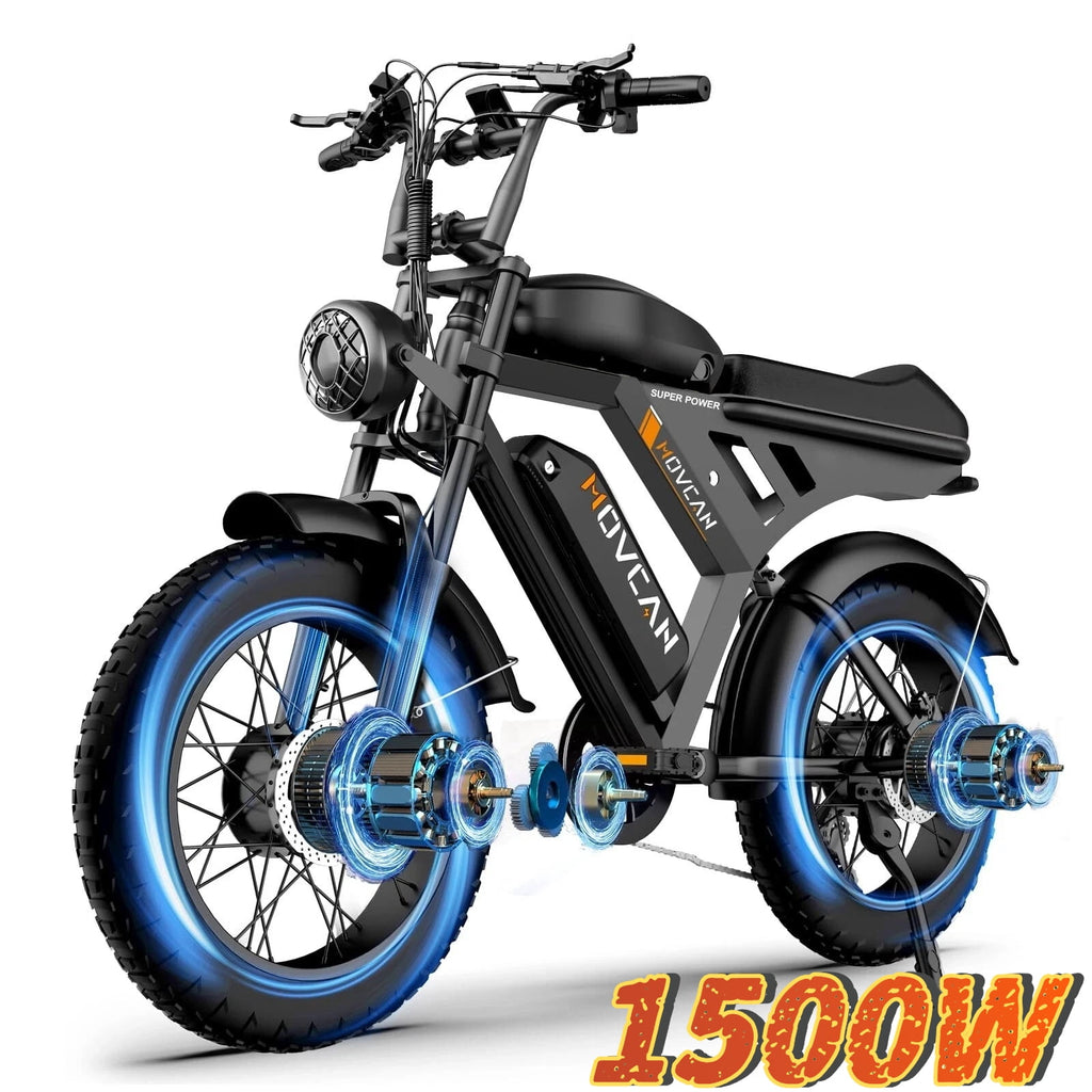 37.5MPH Max Speed,3000W Dual Motor Movcan V30 Pro Max Electric Bike for Adults, 48V 20Ah ×2 Removable Batteries,120 Mile Range, 20x4 Fat Tire Electric Bikes