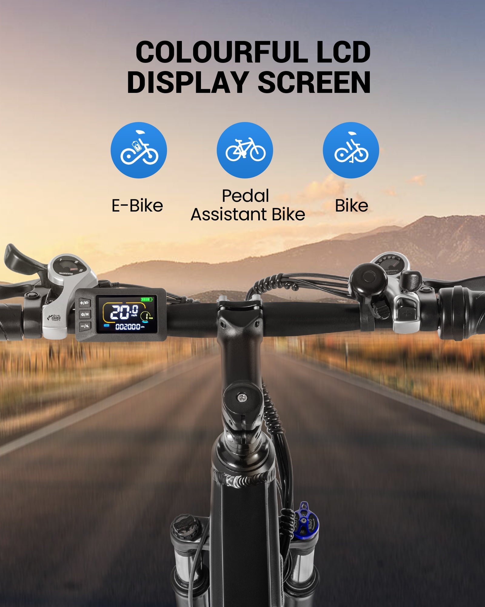 MIHOVER 26 Electric Bike for Adults 750W Peak 20MPH, 48V Removable Battery 40 Miles, Shimano 21-Speed Adjustable Fork，UL2849 City & Light Off-Road E-Bike with Lock-Blue Electric Bikes
